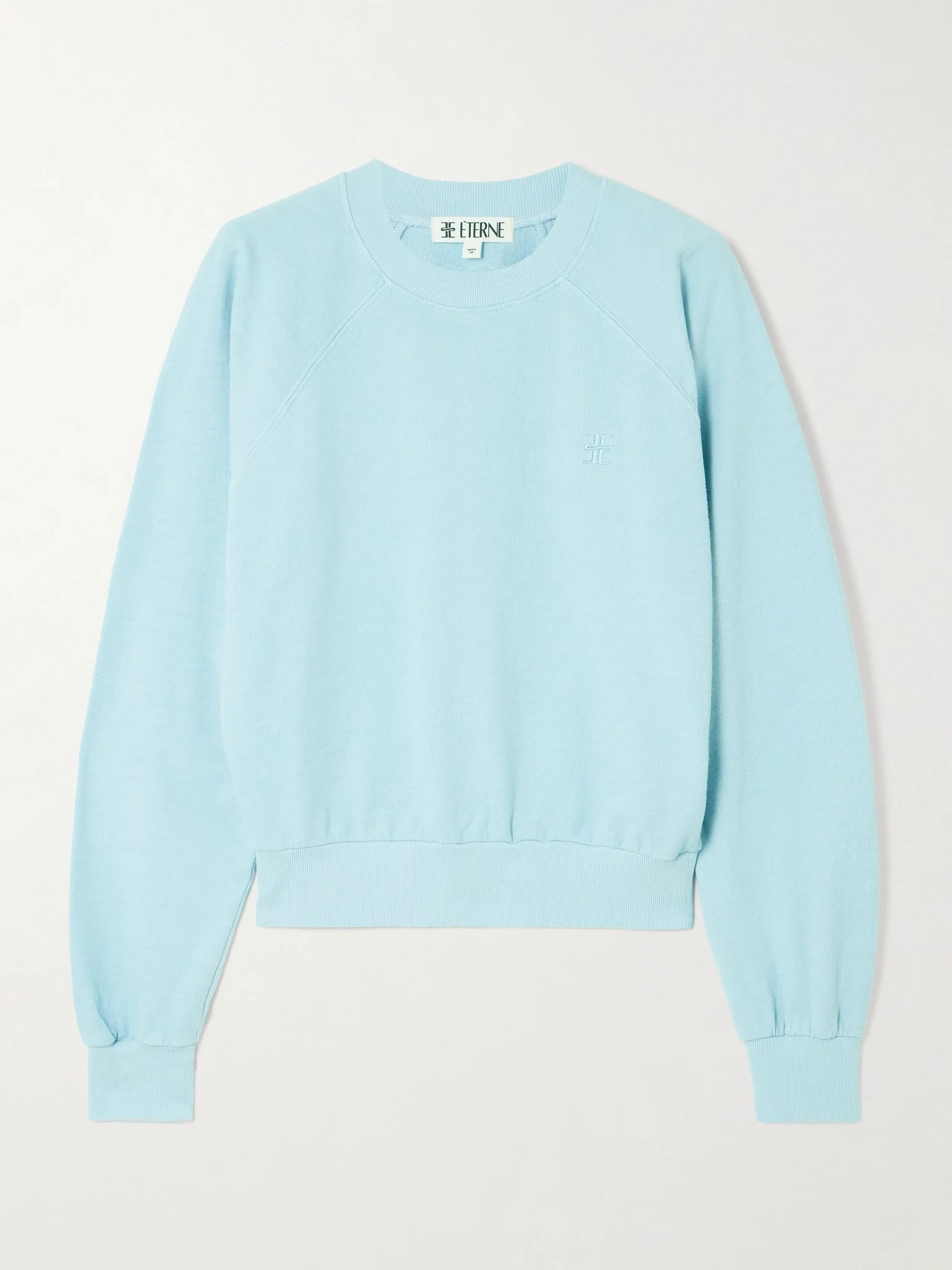 Sonny embroidered cotton-jersey sweatshirt Blue - 1