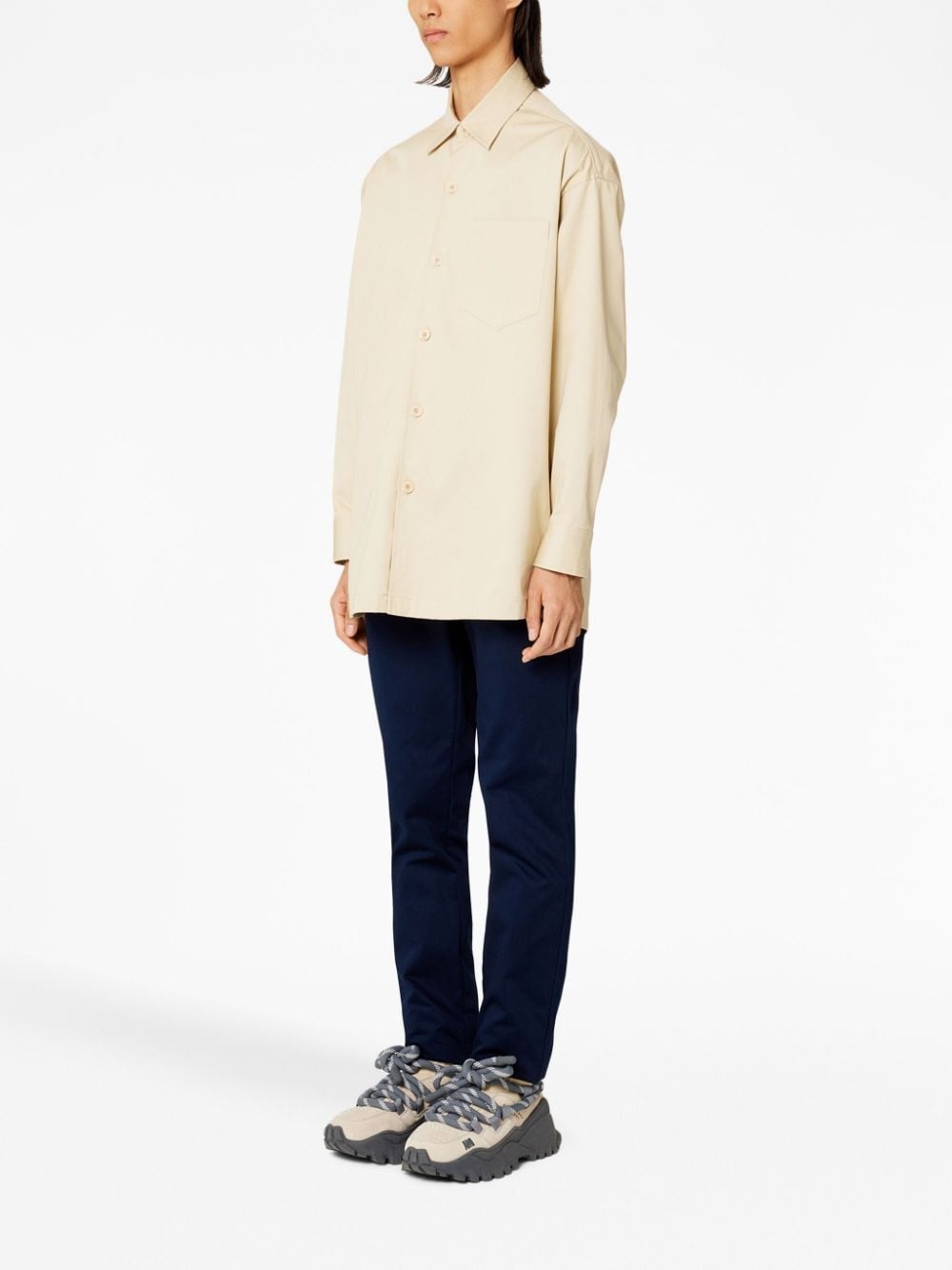 logo-print button-up shirt - 2