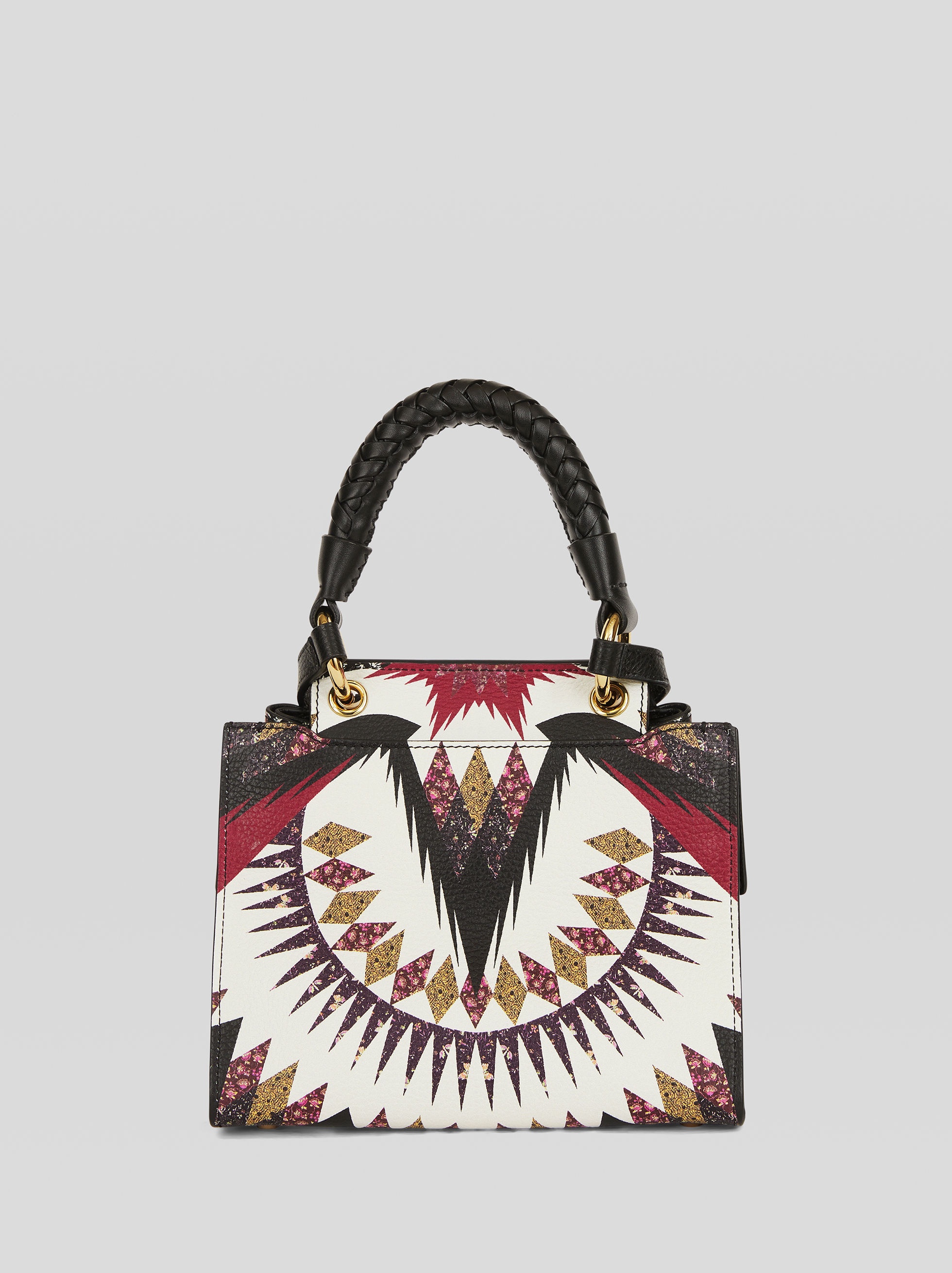 GEOMETRIC PRINT LEATHER HANDBAG - 3
