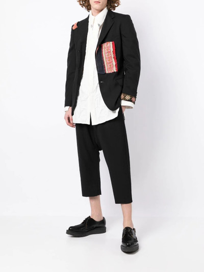 Yohji Yamamoto patchwork-detail wool blazer outlook