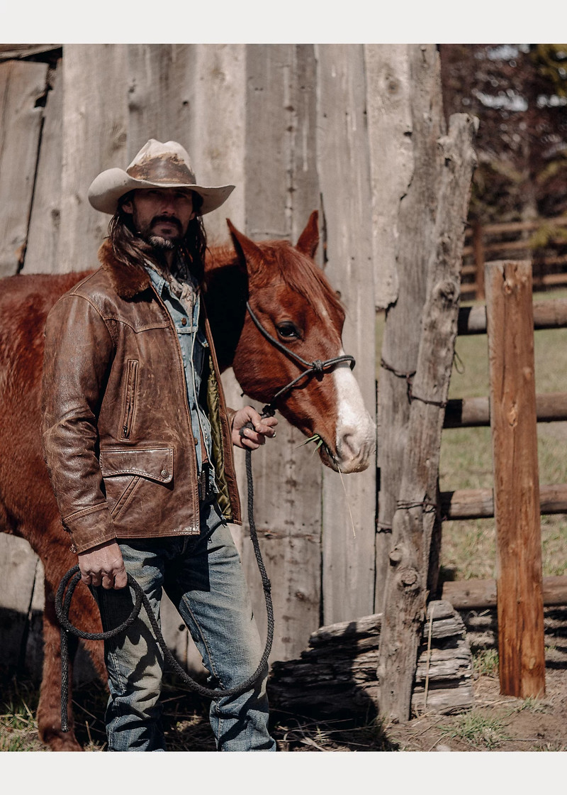 Shearling-Collar Leather Car Coat 8