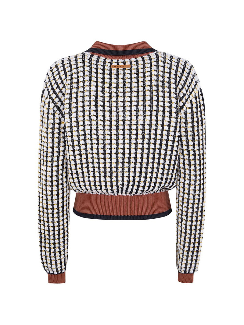 Marni collared grid cotton knitwear outlook
