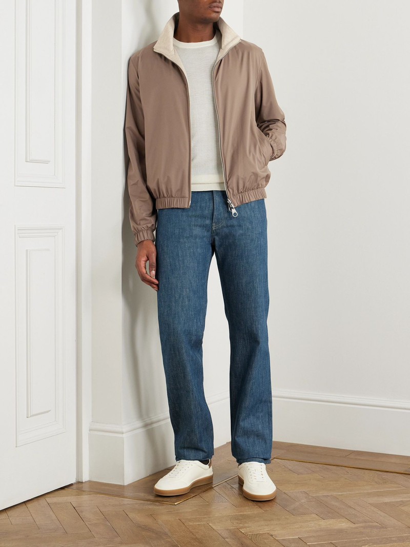 Loro Piana Reversible Windmate® Storm System® Nylon and Cashmere Blouson Jacket Taupe outlook