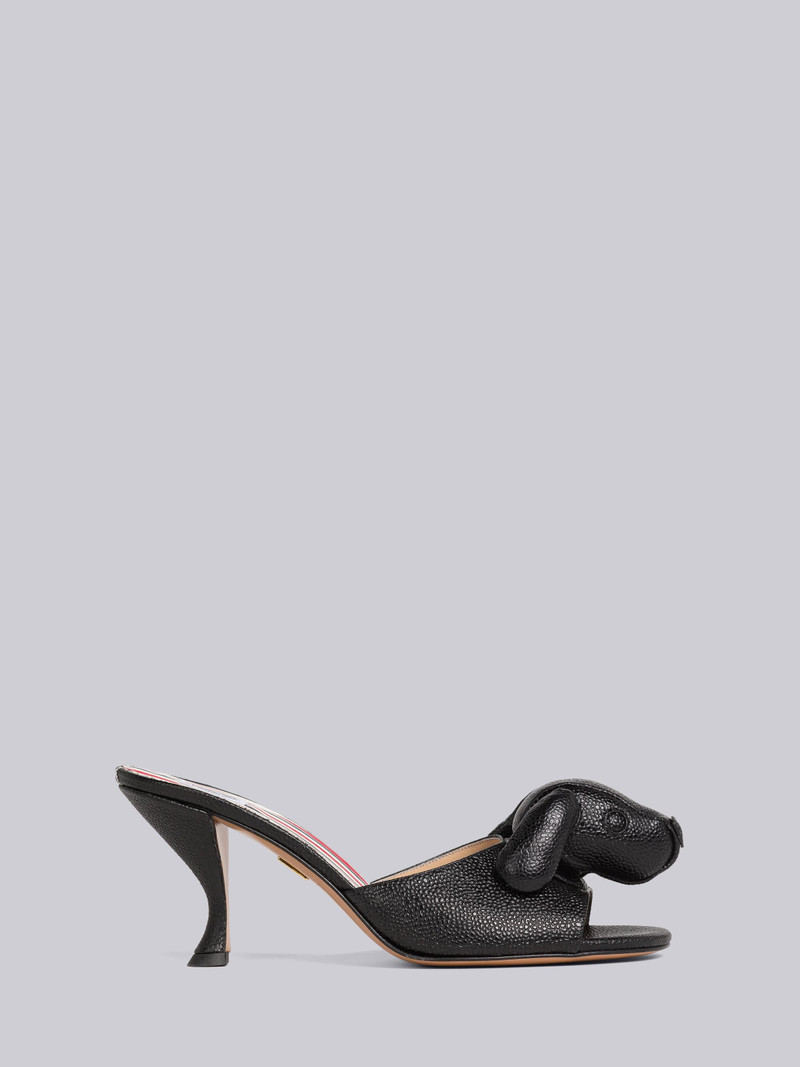 Soft Pebble Grain Leather Heeled Hector Mule 1