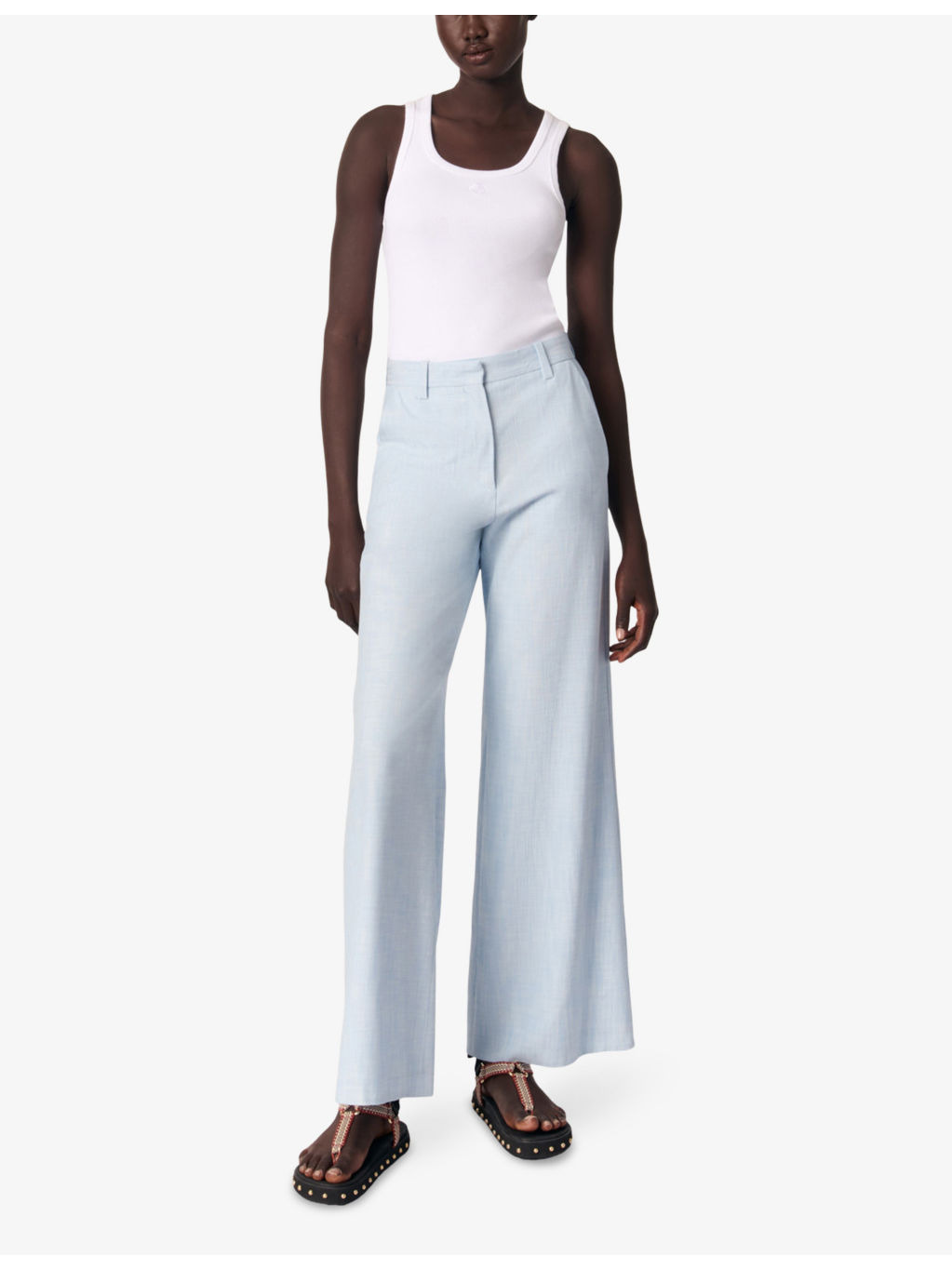 Flared-Leg Mid-Rise Stretch-Woven Trousers - 2