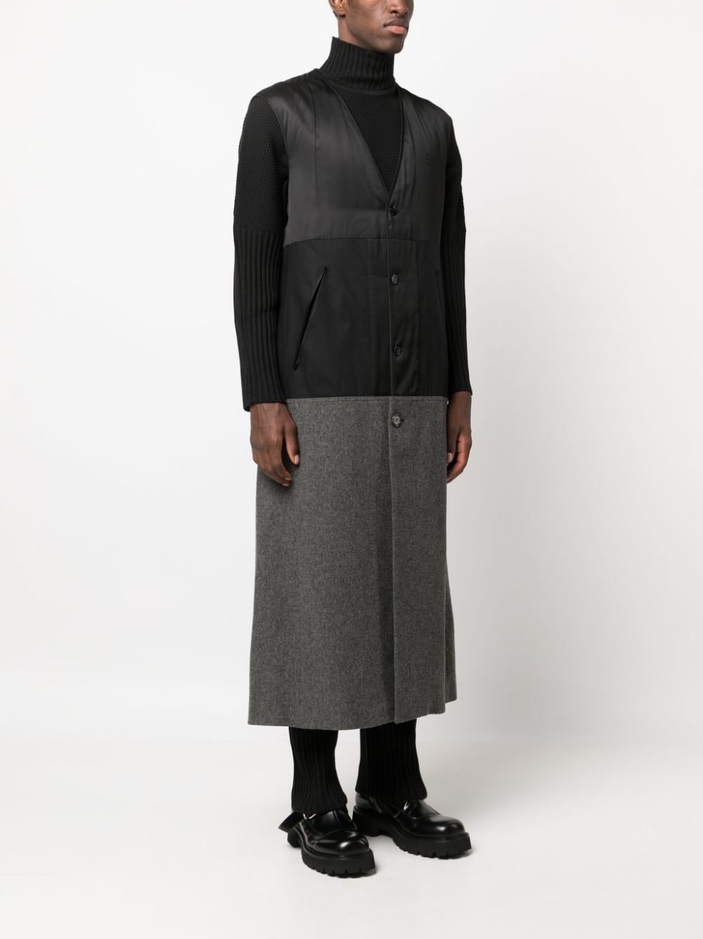 two-tone wool gilet - 3