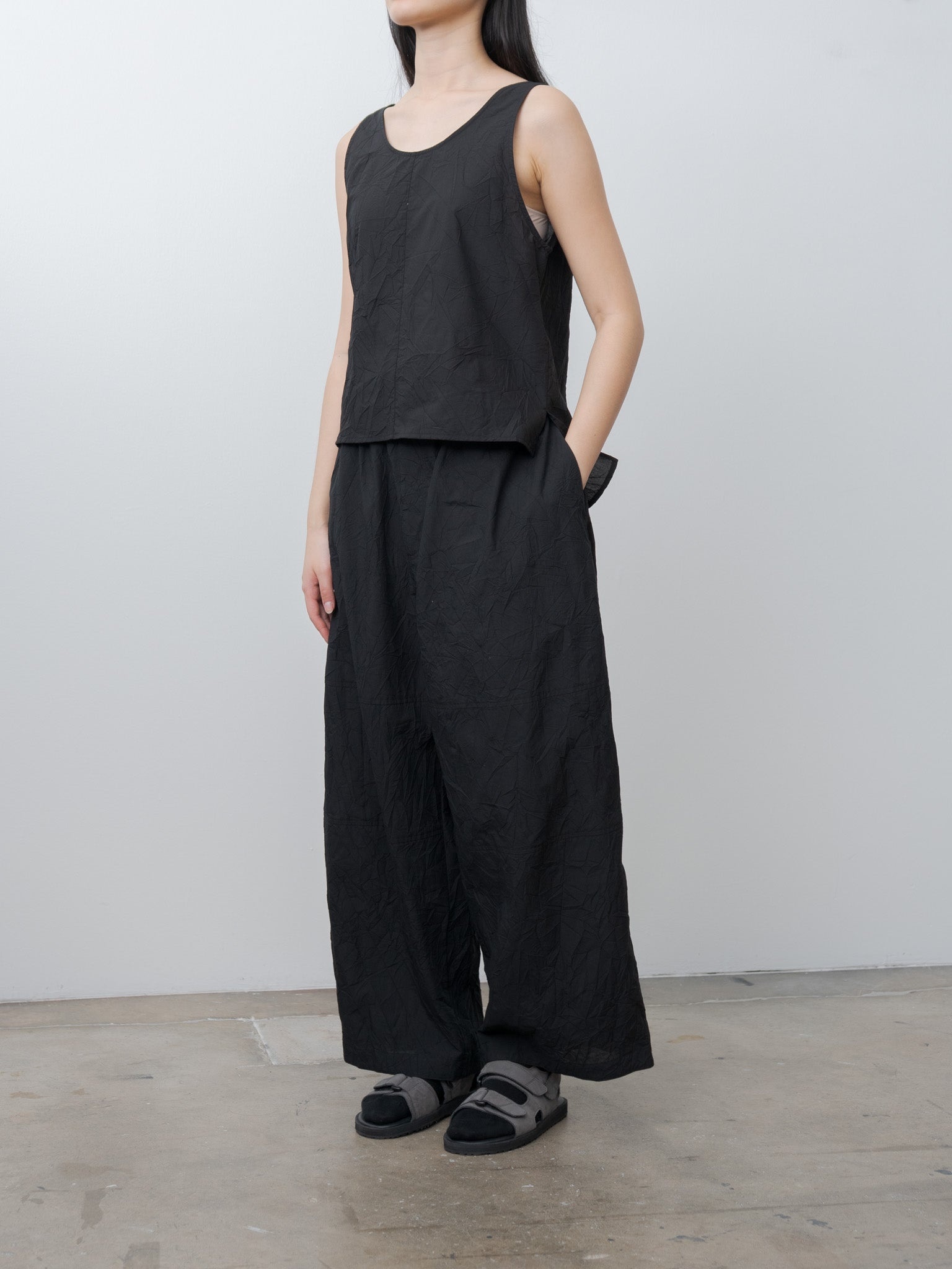 Catch Washer Cotton Tank Top Pullover - Black - 2