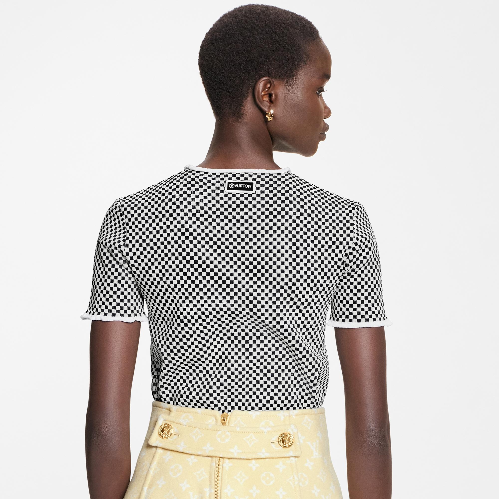 Micro Check Knit Top - 5
