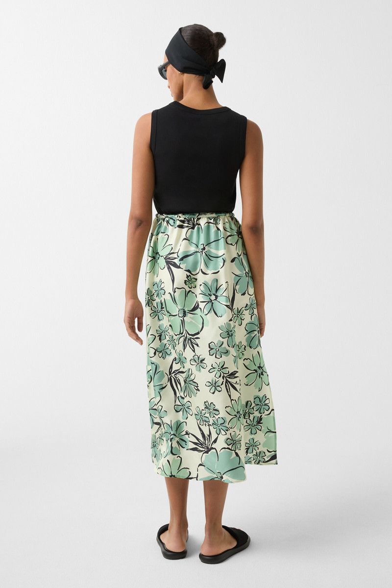 Silk jersey dress Silke in Black/Green 3