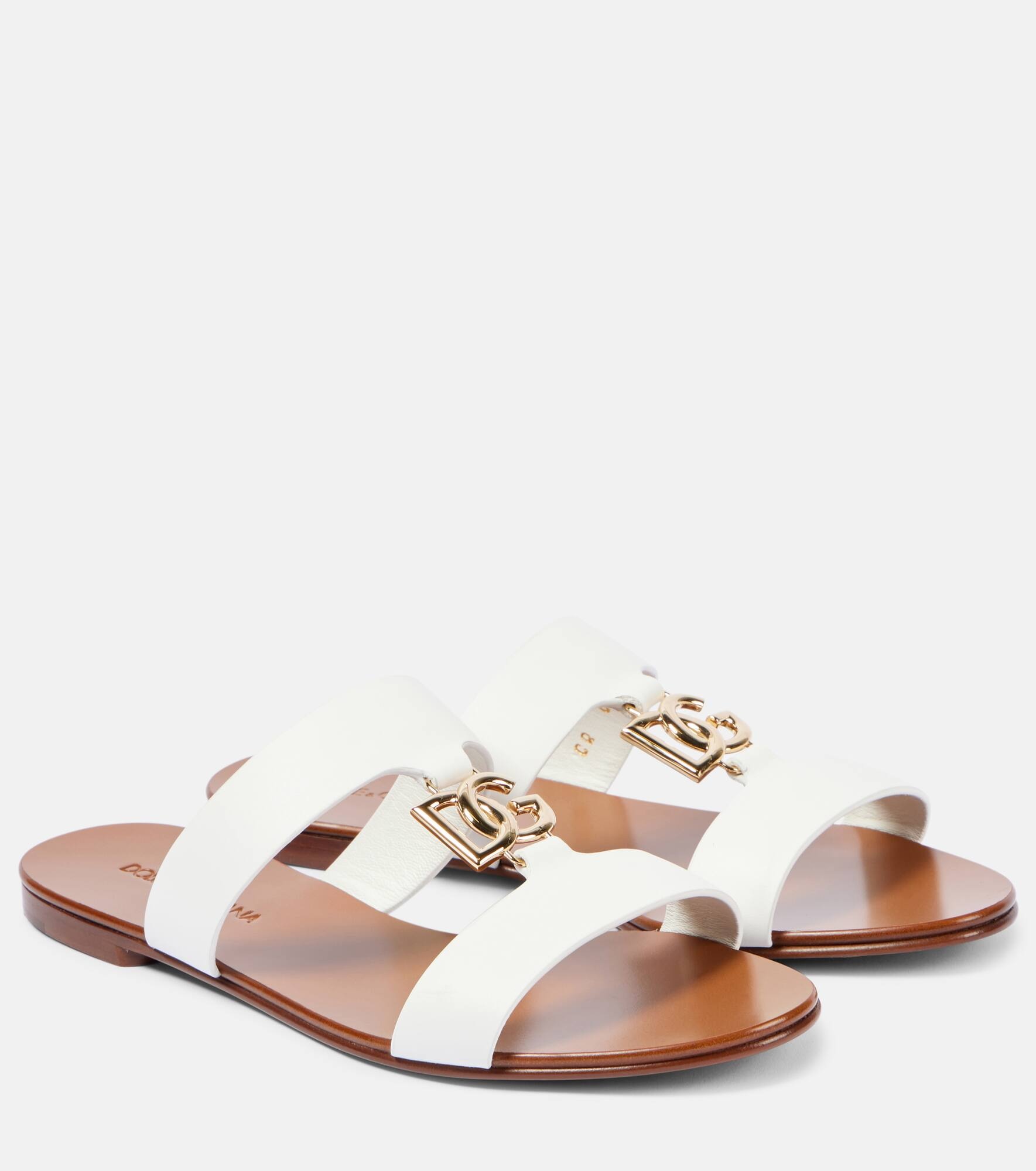 Logo leather sandals - 1