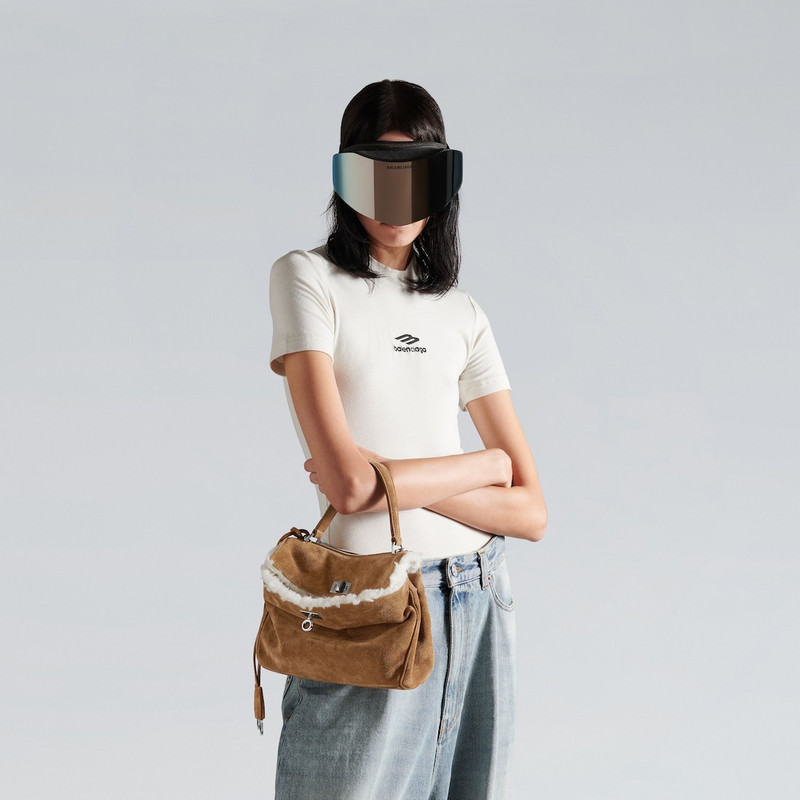 BALENCIAGA Women's Rodeo Handbag Mini in Noce/white outlook