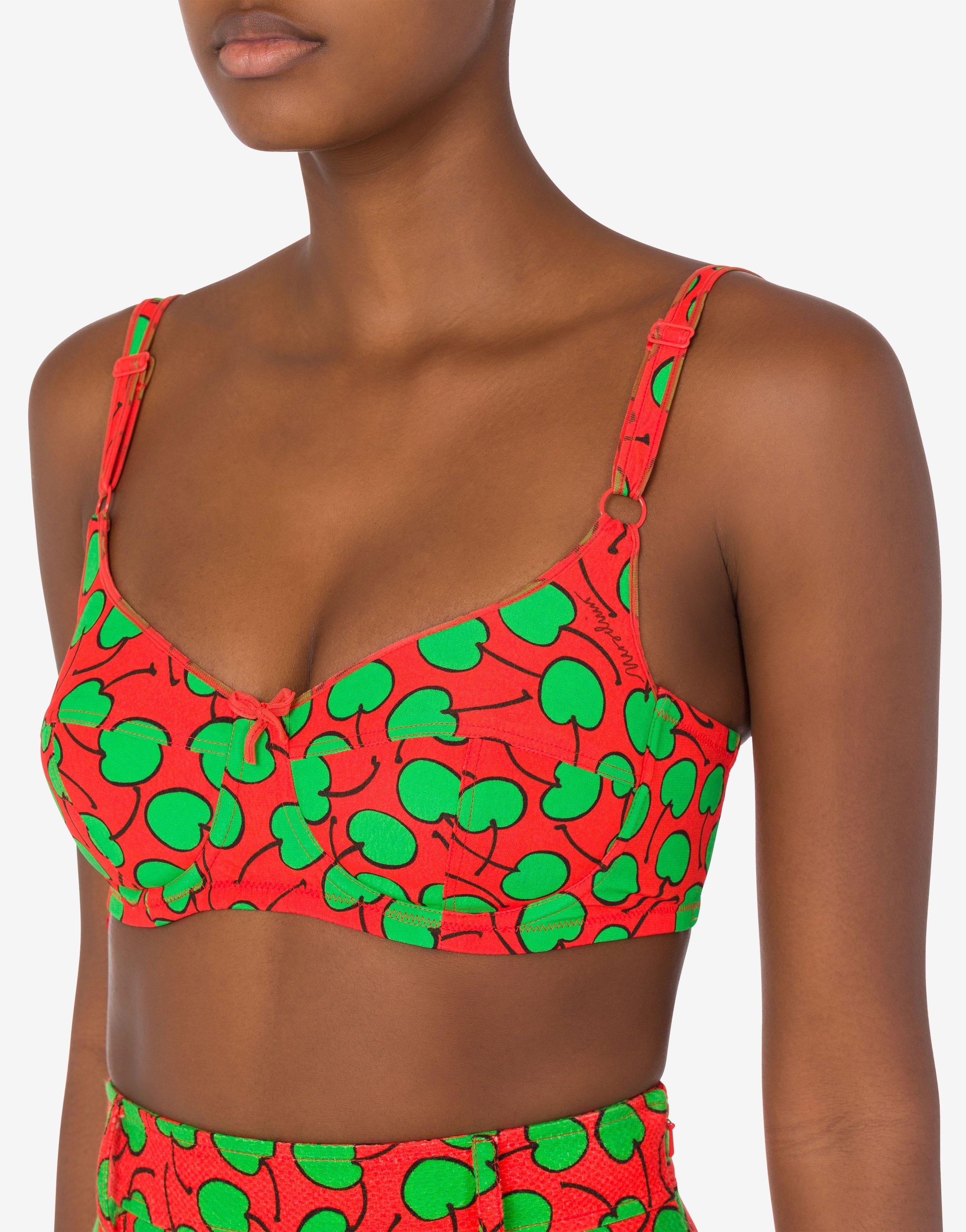 ALL-OVER CHERRY GEORGETTE BRA TOP - 4