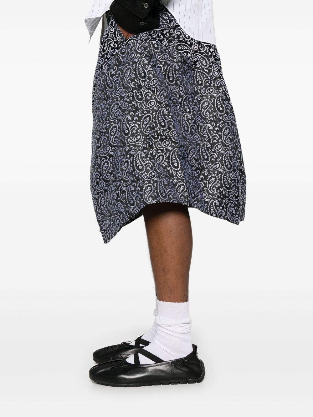 paisley jacquard shorts - 5