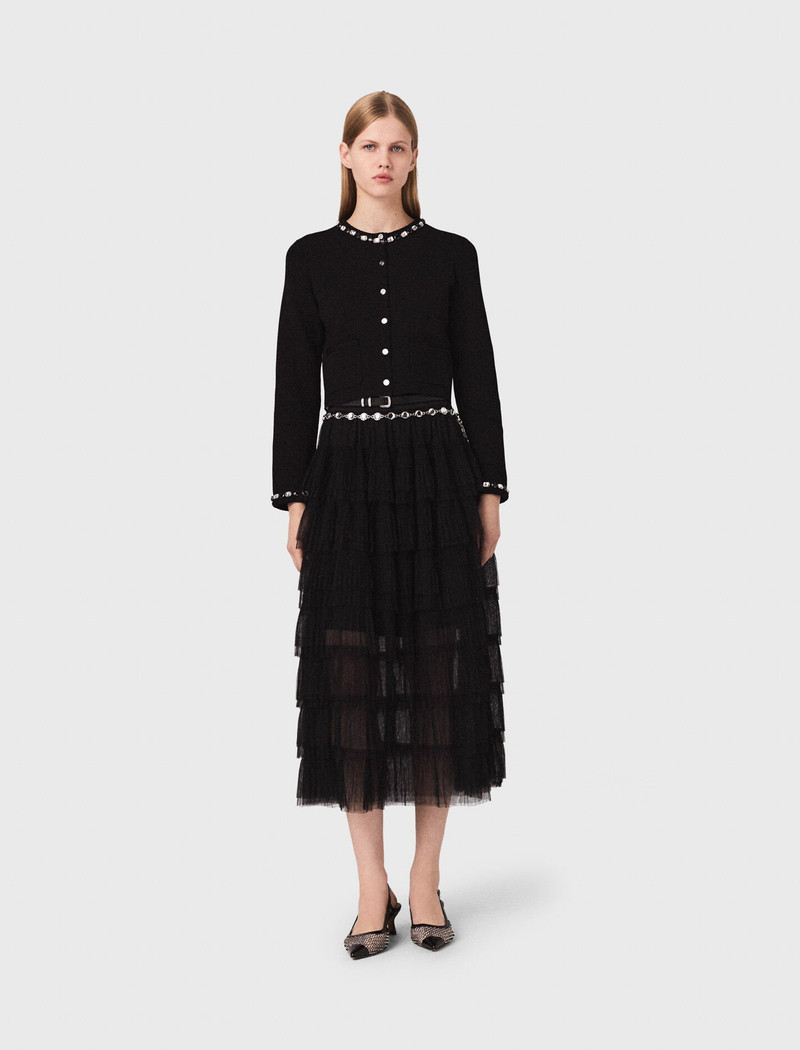 maje Cropped jewellery detail cardigan outlook