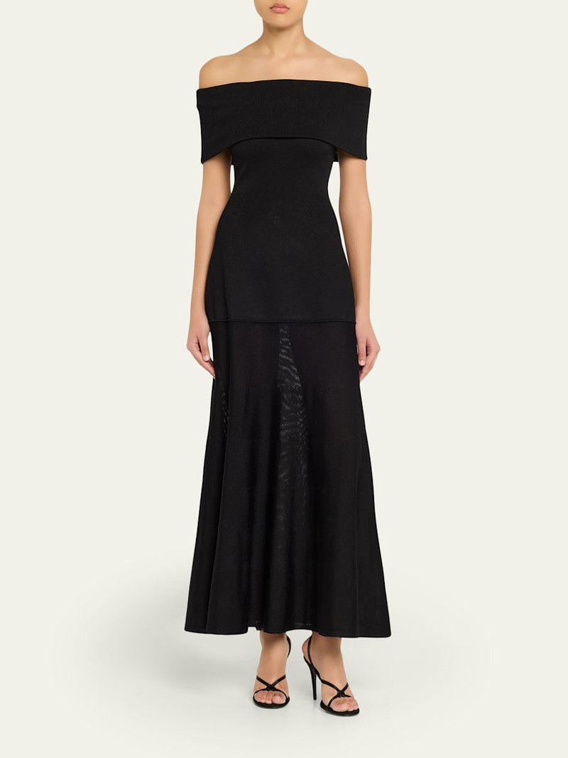 FFORME Rosina Off-The-Shoulder Sheer Maxi Dress outlook