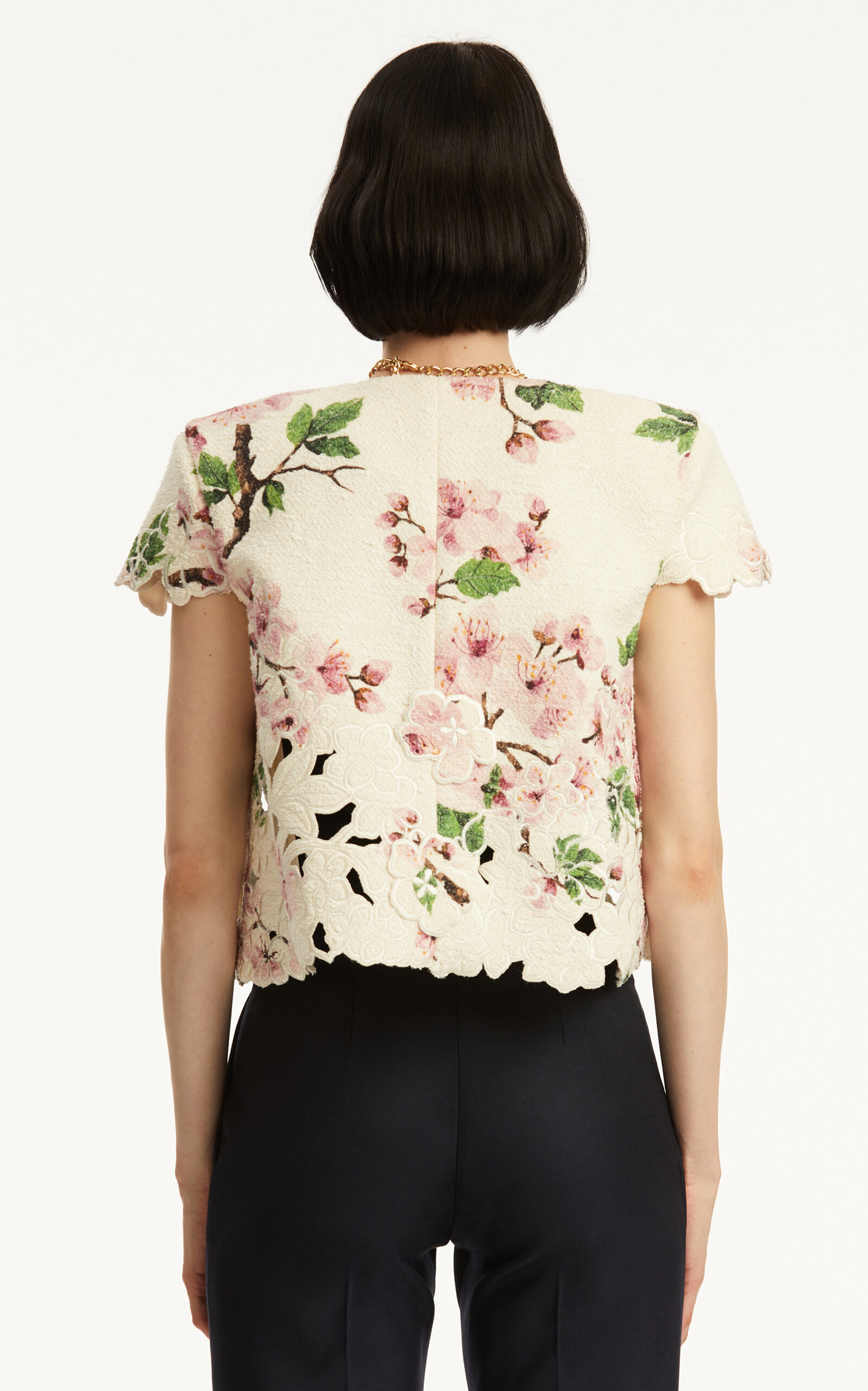 Embroidered Tweed Jacket ivory - 6
