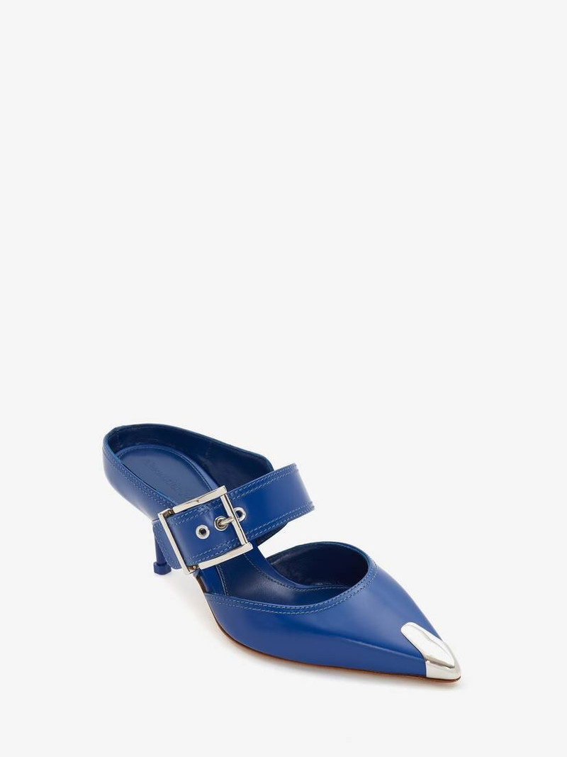 Punk Buckle Mule in Electric Blue 2