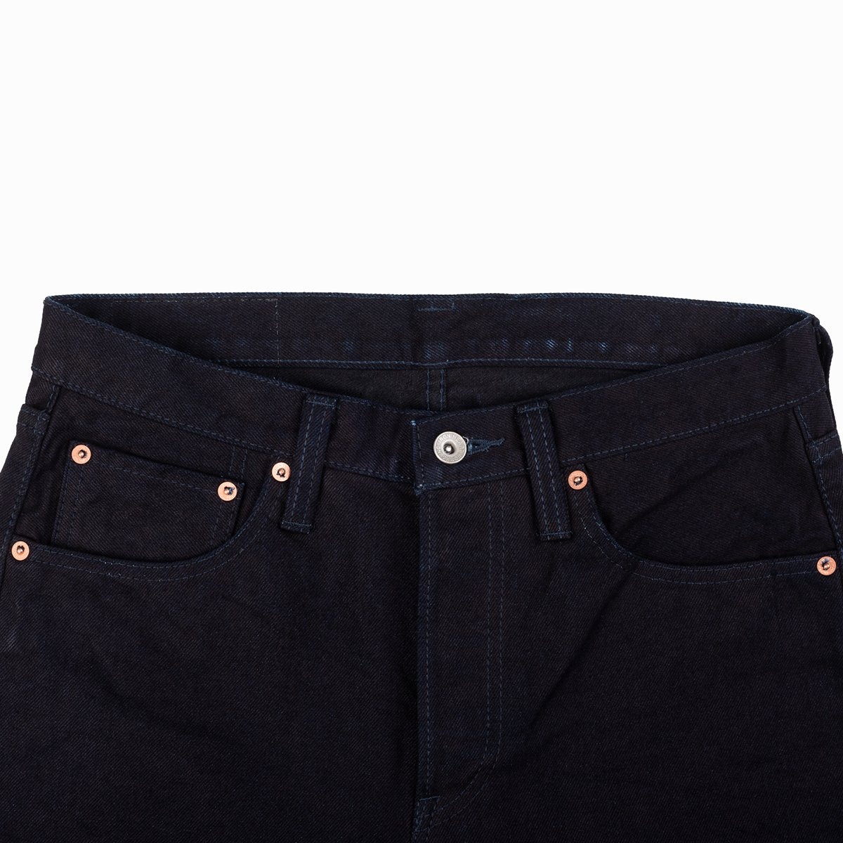 IH-666S-142ib 14oz Selvedge Denim Slim Straight Cut Jeans - Indigo/Black - 6