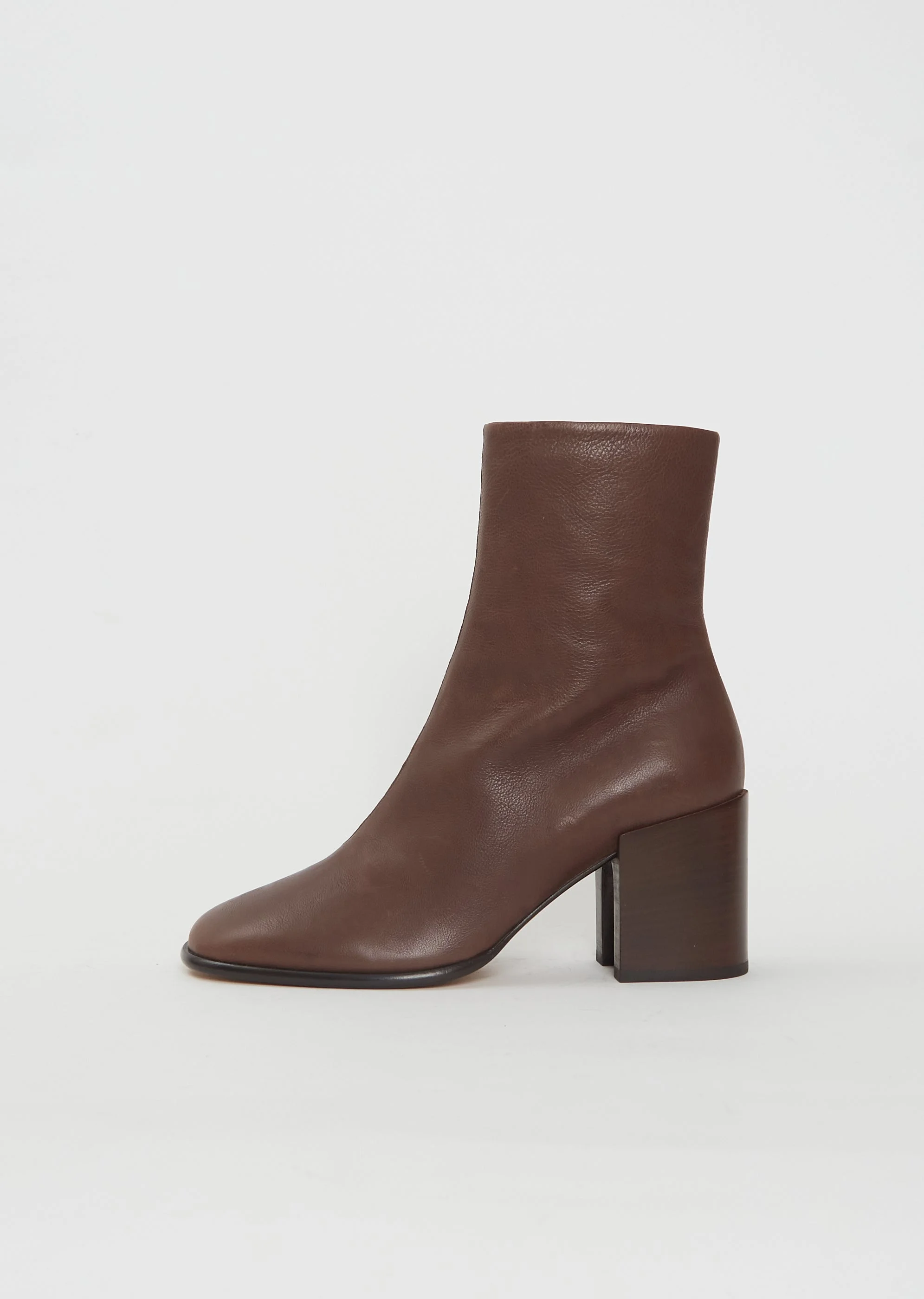 Heeled Leather Ankle Boot - 1