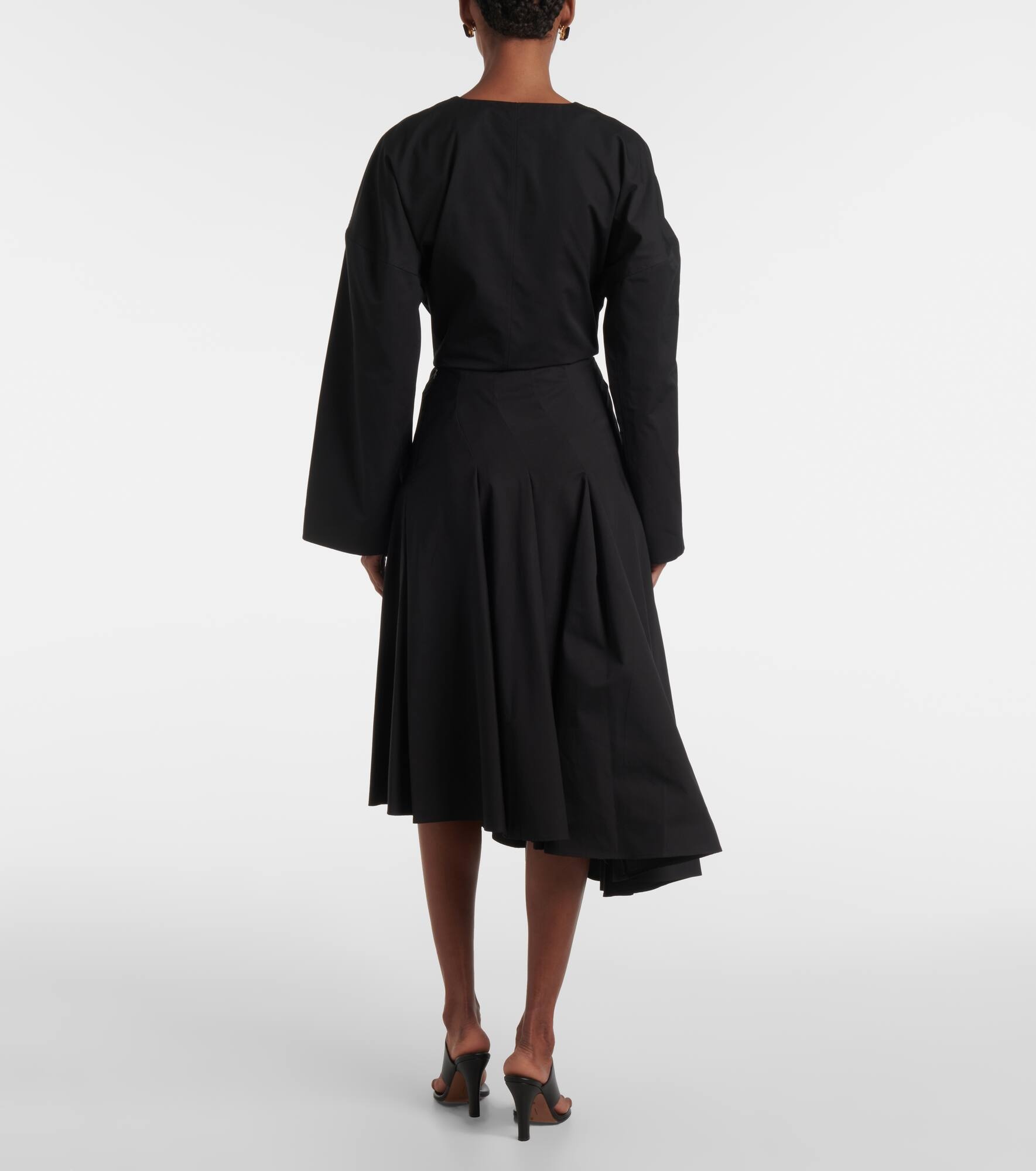 Rio asymmetric cotton midi skirt - 3