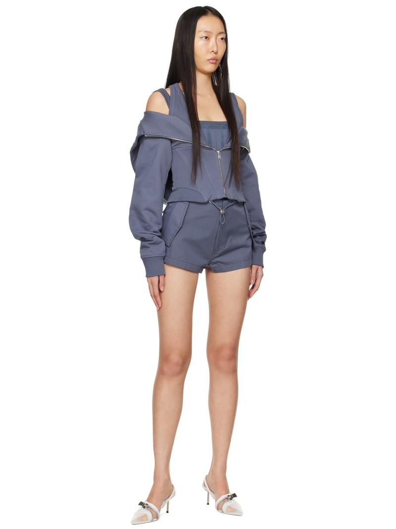 Dion Lee Gray Parachute Shorts outlook