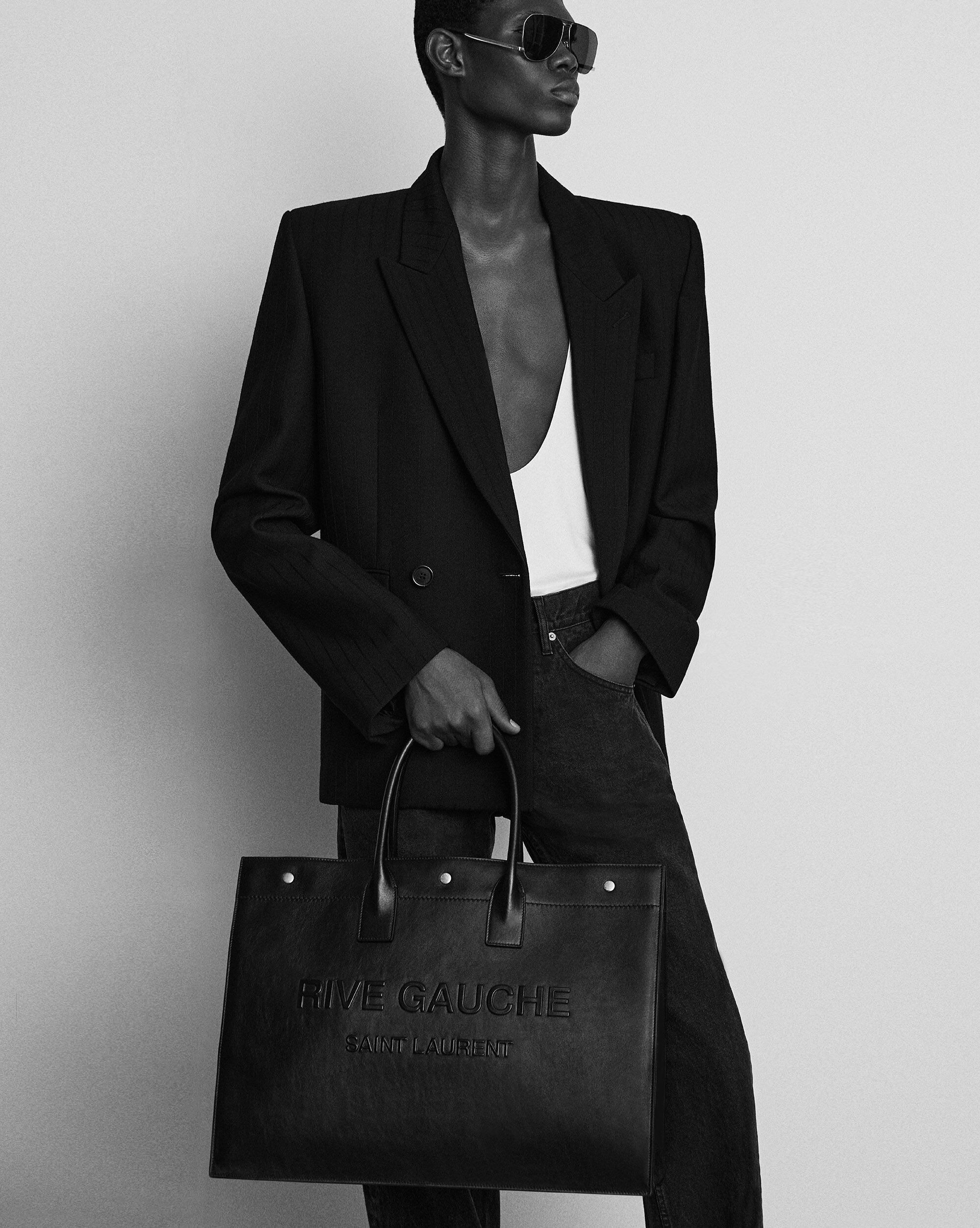 RIVE GAUCHE LARGE TOTE BAG IN SMOOTH LEATHER - 2