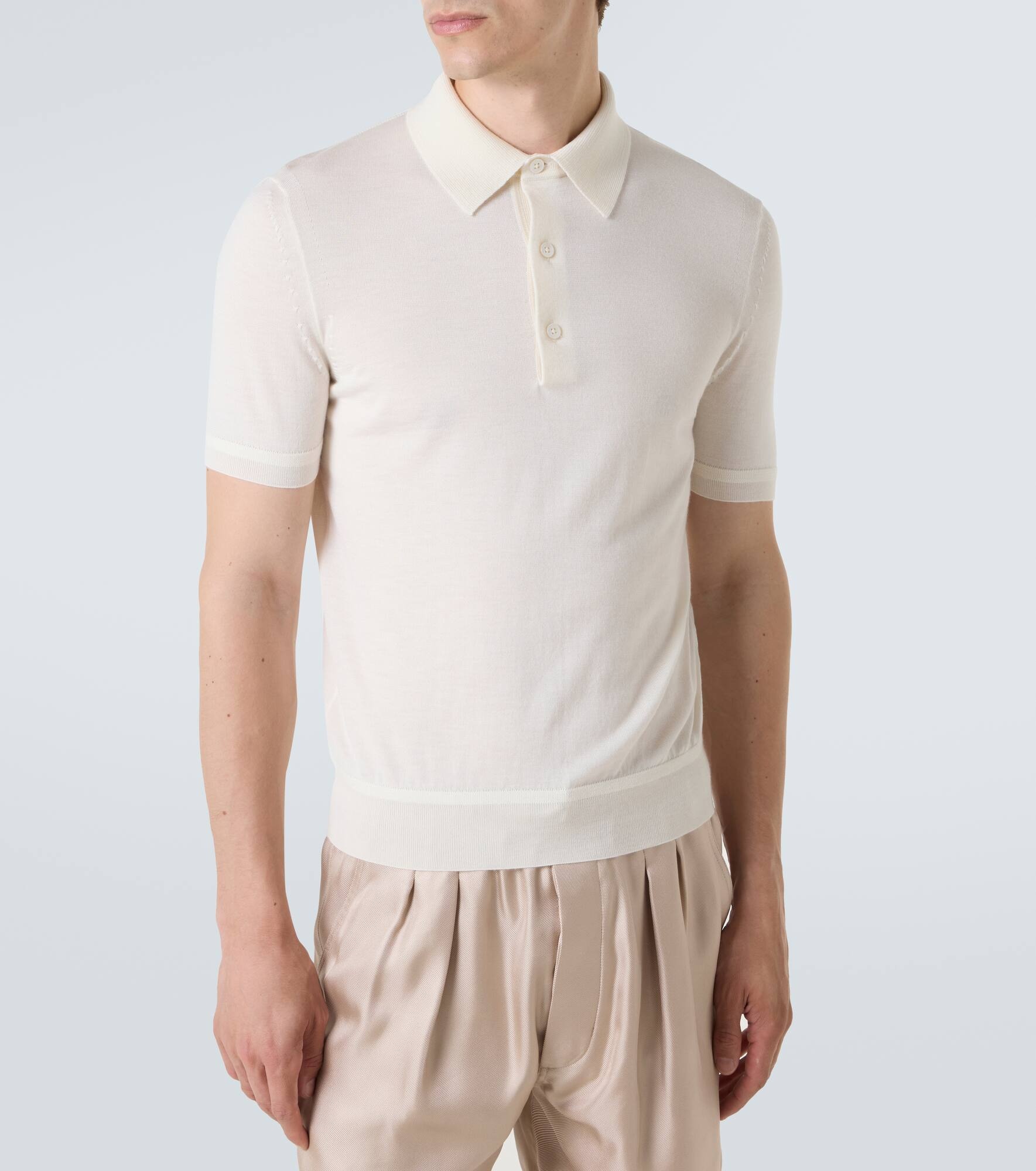 Cashmere and silk polo shirt - 3
