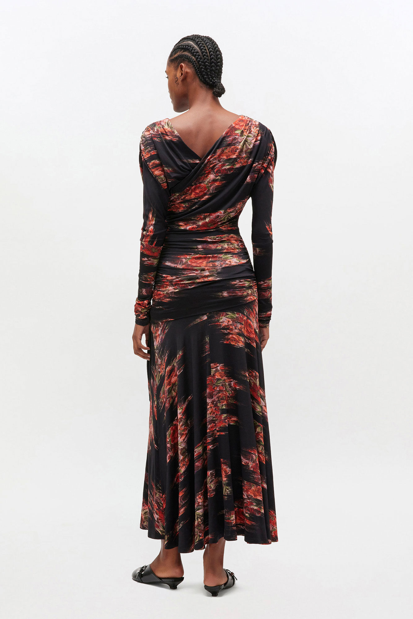 FLORAL RUCHED DRESS - 3