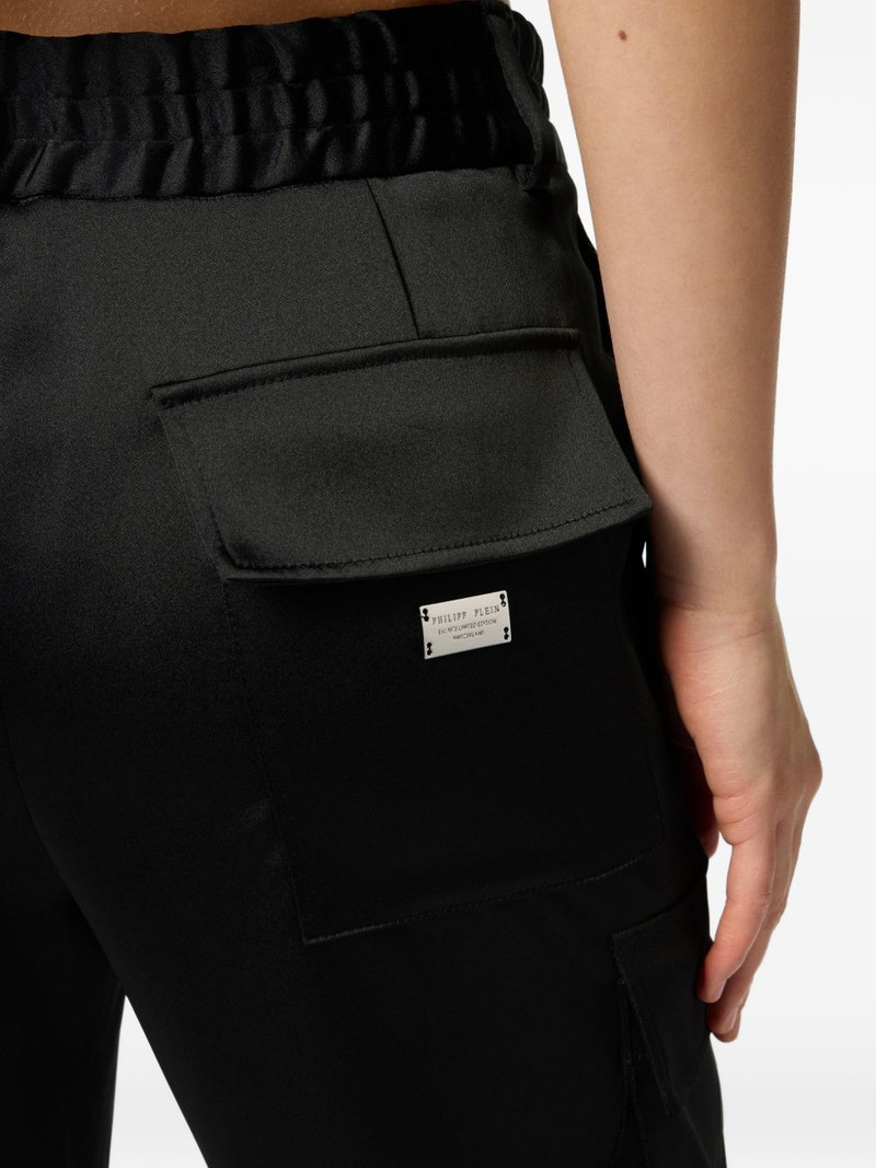 satin drawstring-waist trousers 4
