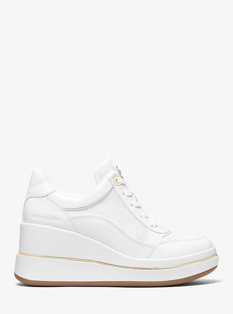Emmy Leather and Mesh Wedge Trainer 1