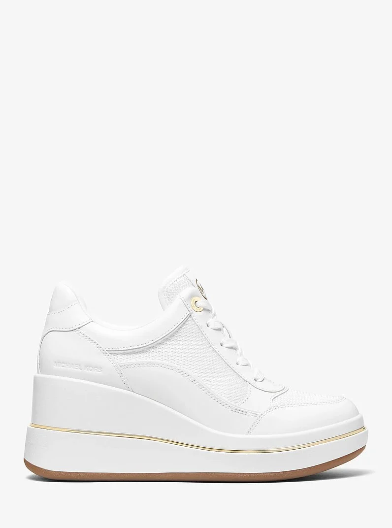 Emmy Leather and Mesh Wedge Trainer - 1