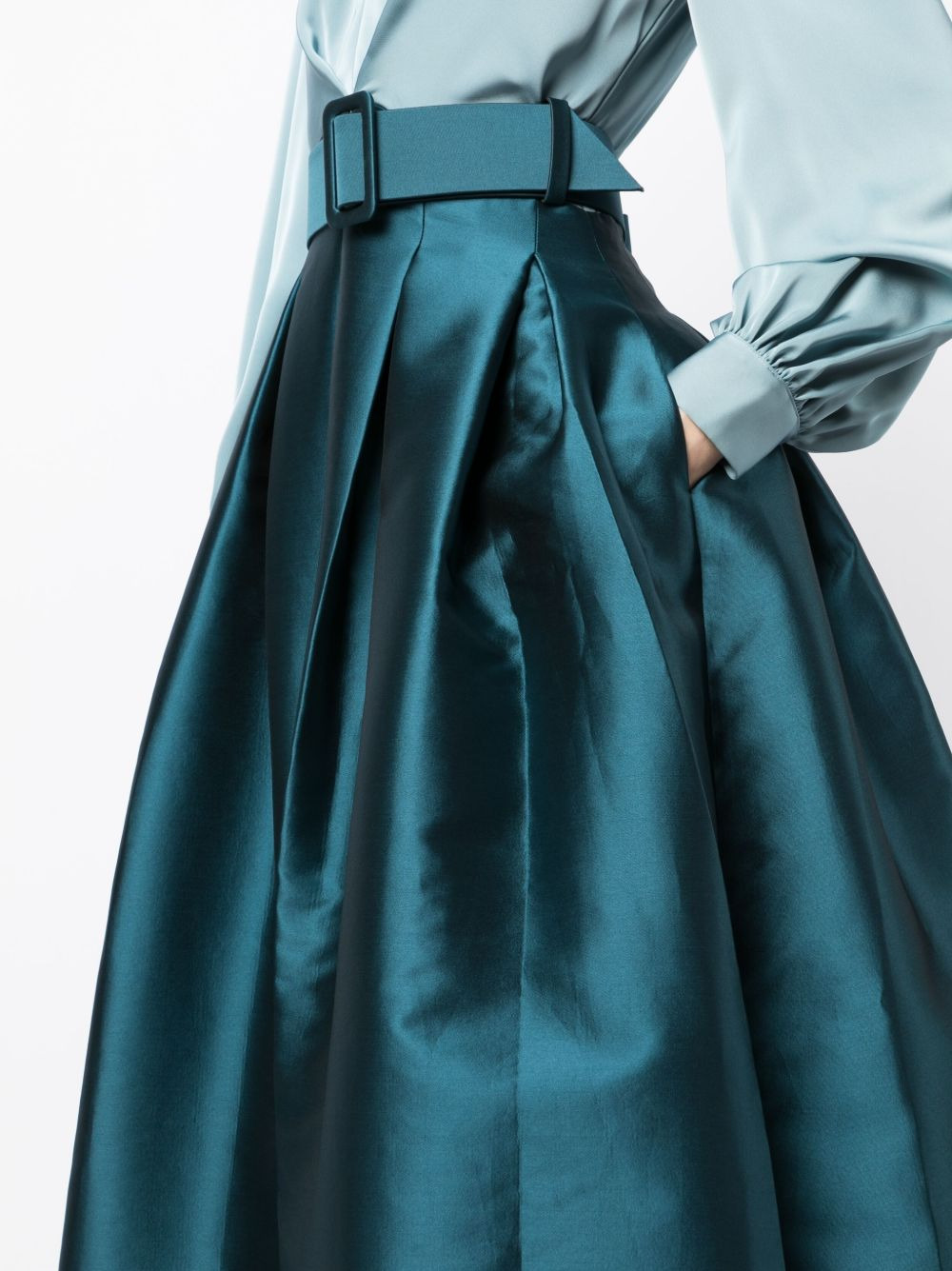 Zoe belted satin gown - 5