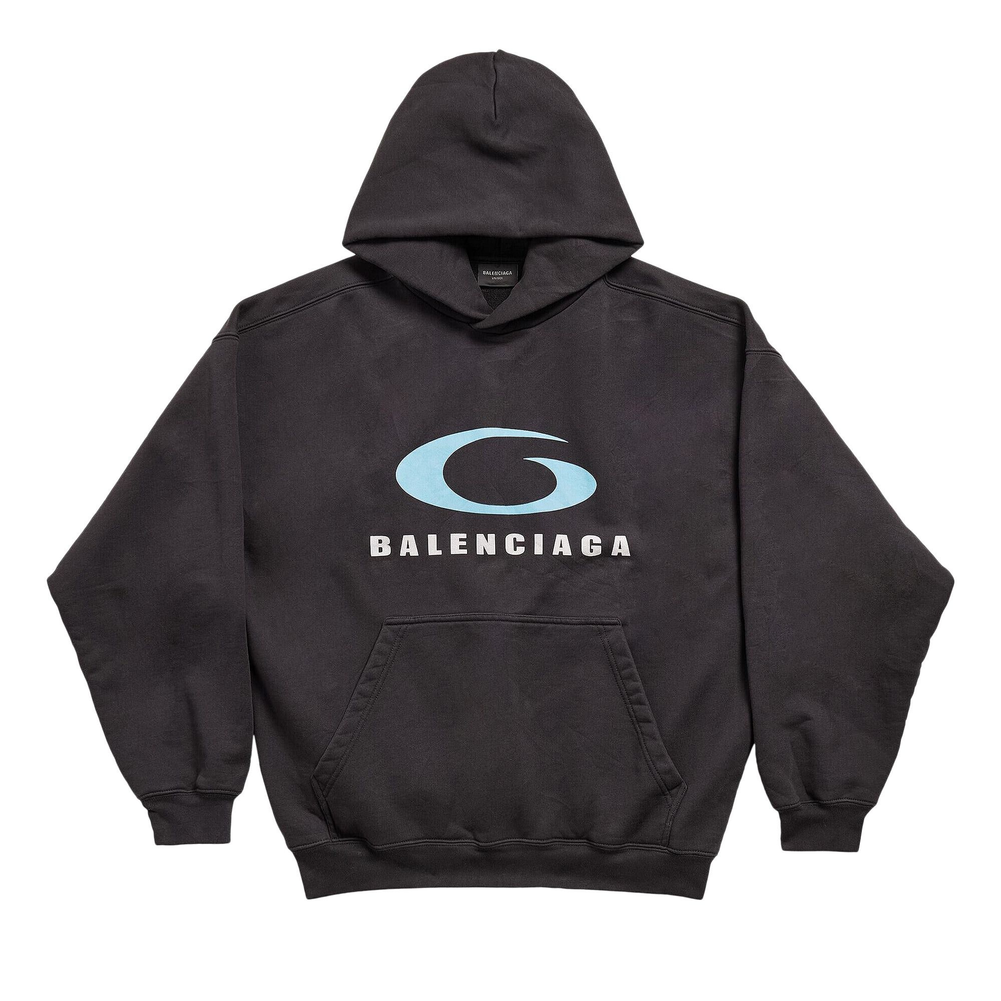 Balenciaga Medium Fit Hoodie 'Washed Black/Blue' - 1