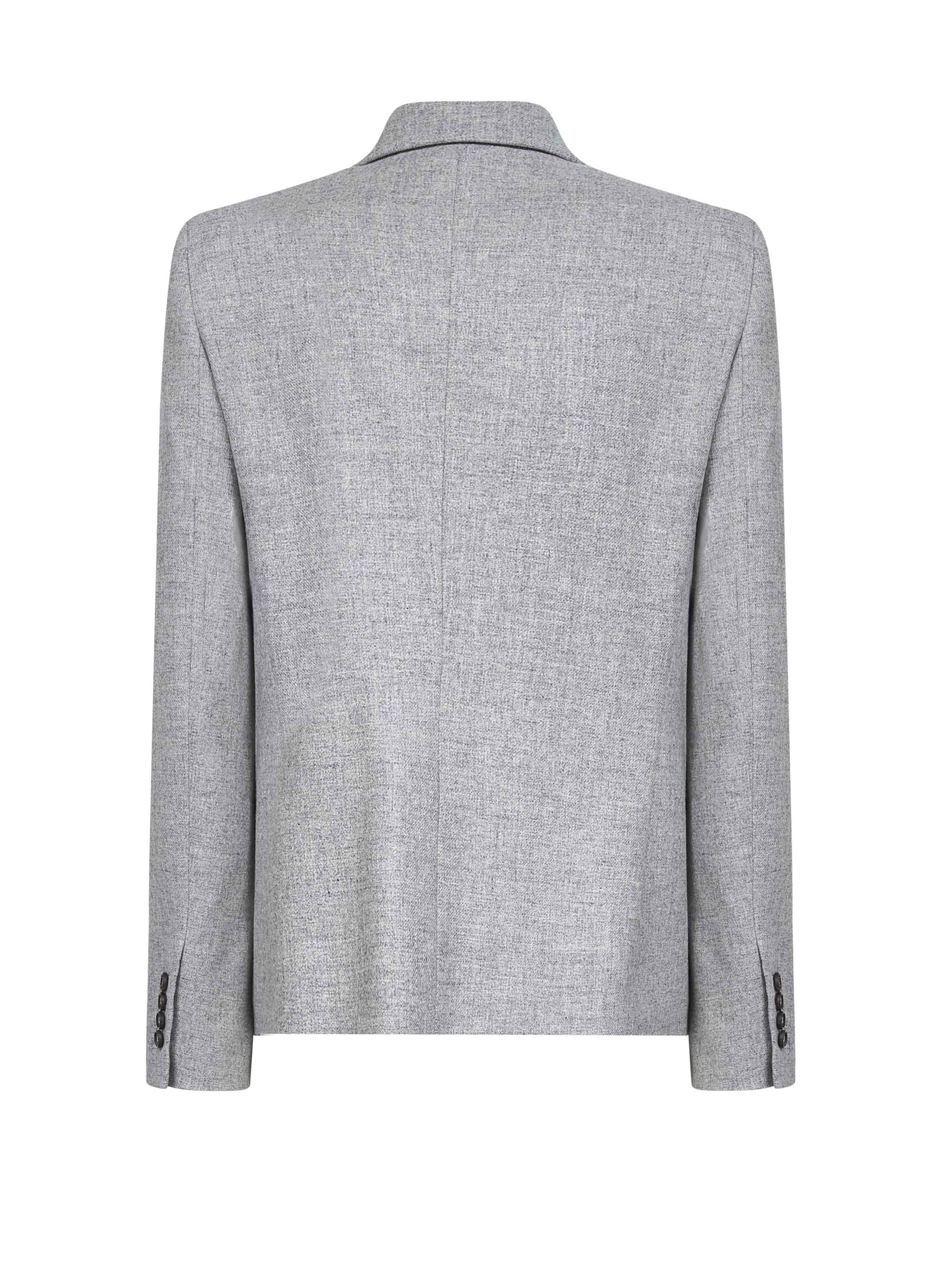 Grey flannel double-breasted blazer - 2