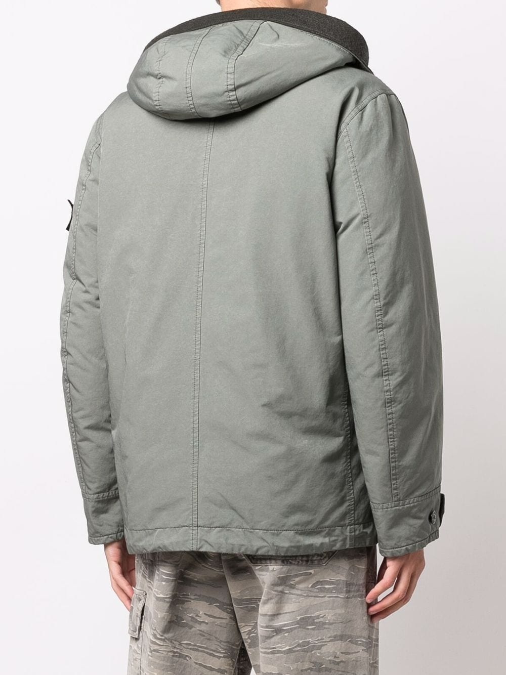 zip-up hooded down coat - 4