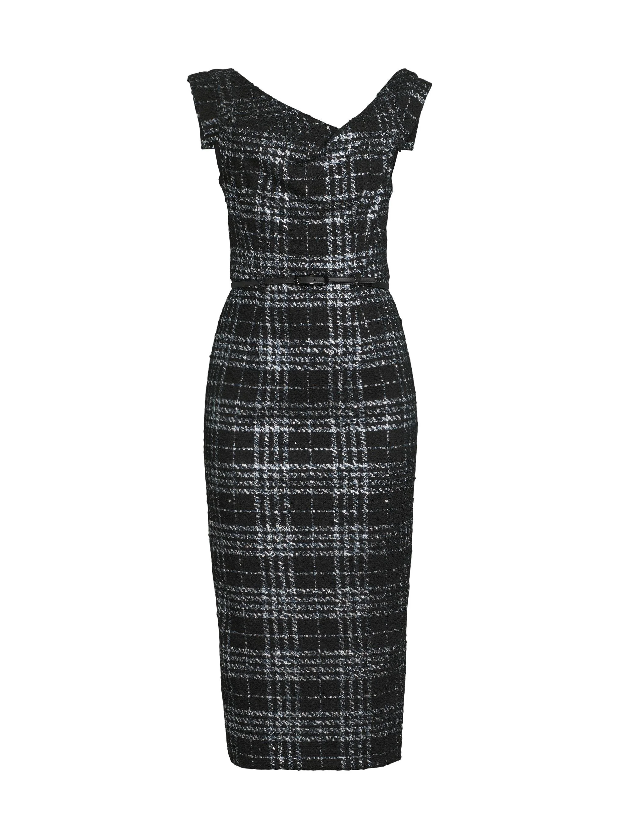Women's Jackie O Stretch-Bouclé Midi-Dress - Carbon Class - 1