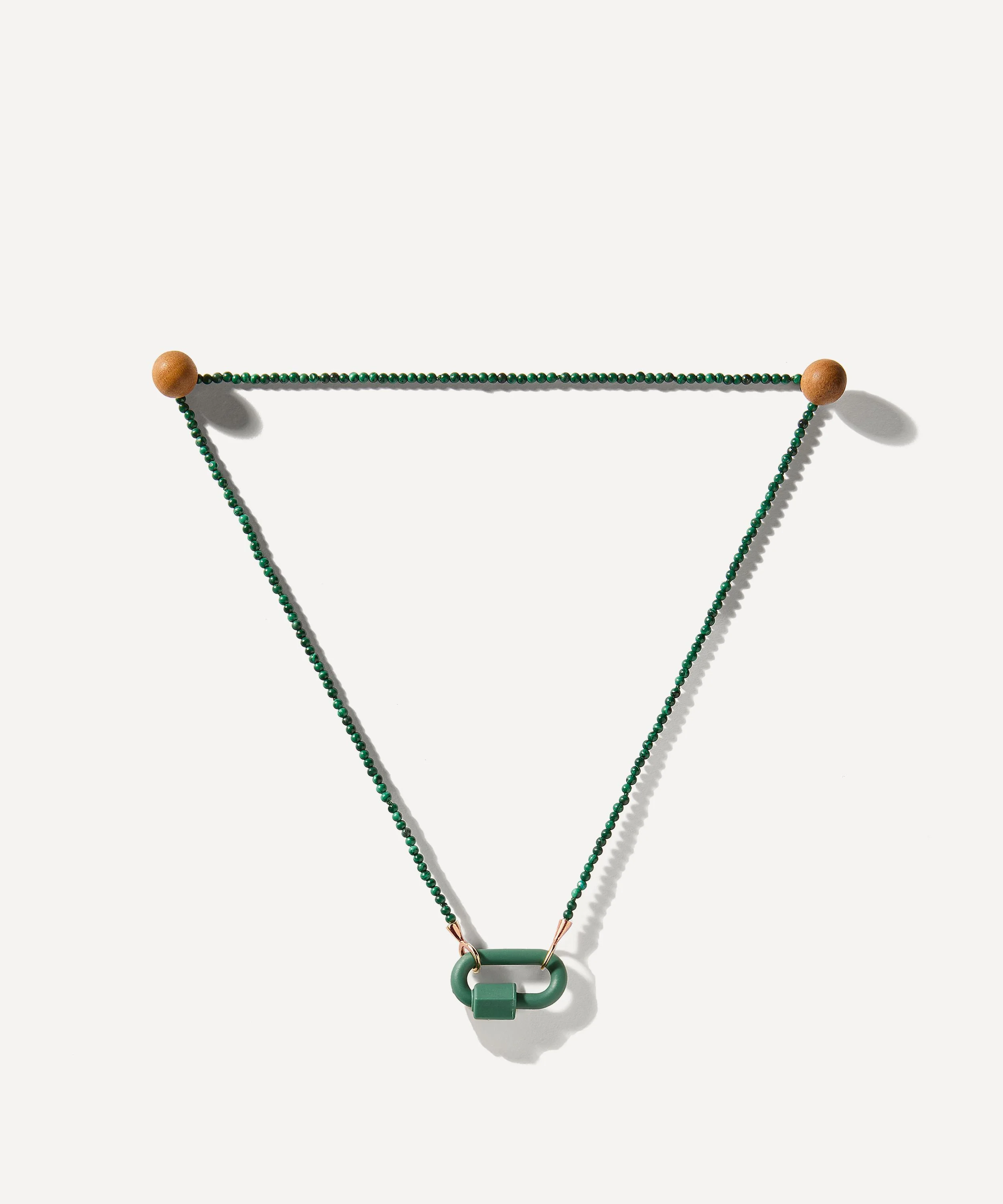 10ct Rose Gold Tone on Stone Necklace in Malachite - 1