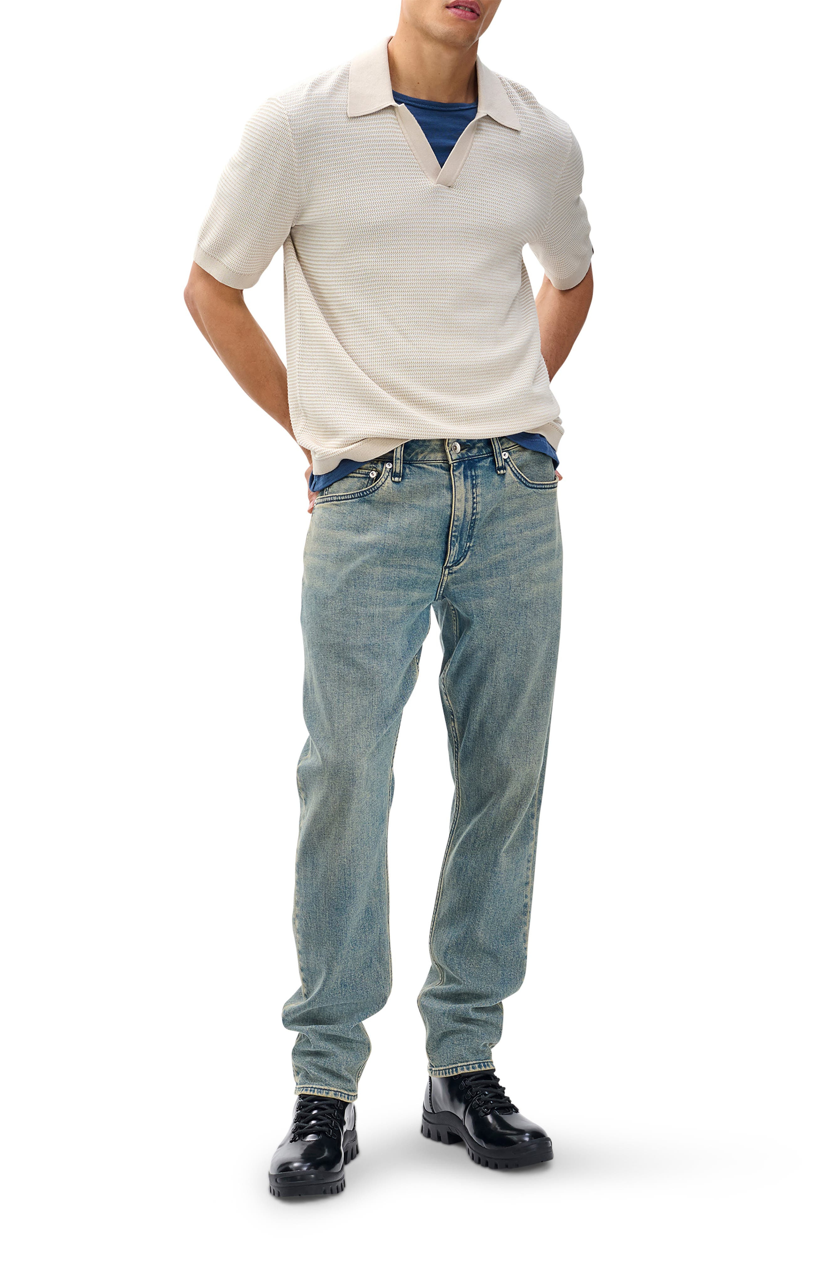 rag & bone Fit 3 Authentic Stretch Infuse Athletic Fit Jeans in Sep Blue at Nordstrom - 6