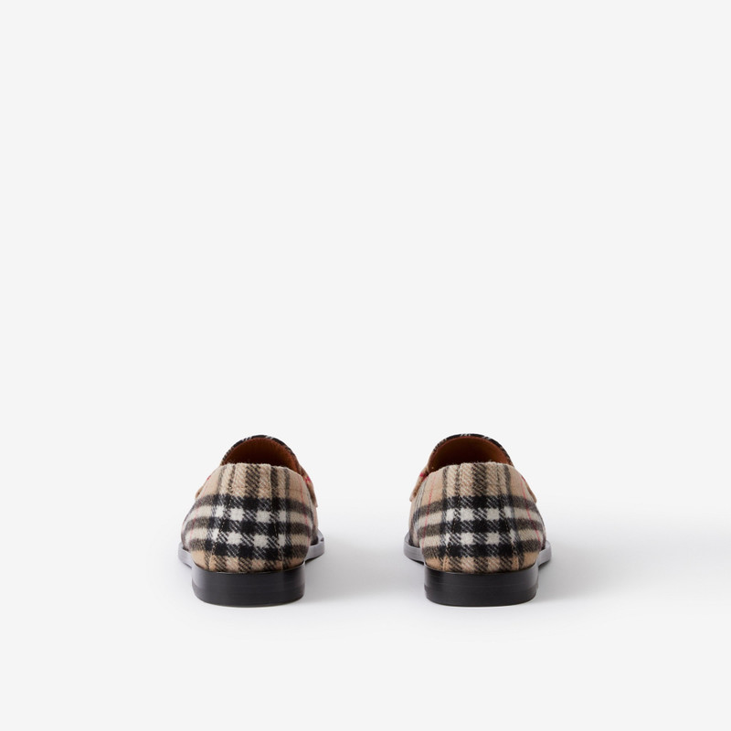 Check Wool Felt Loafers 3