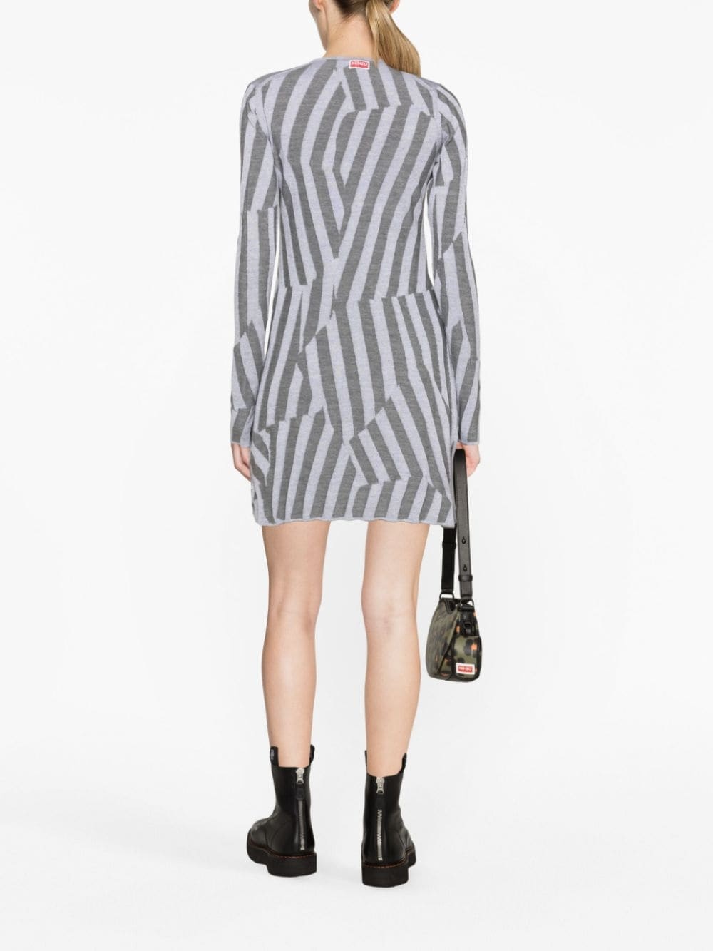 geometric knit minidress - 4
