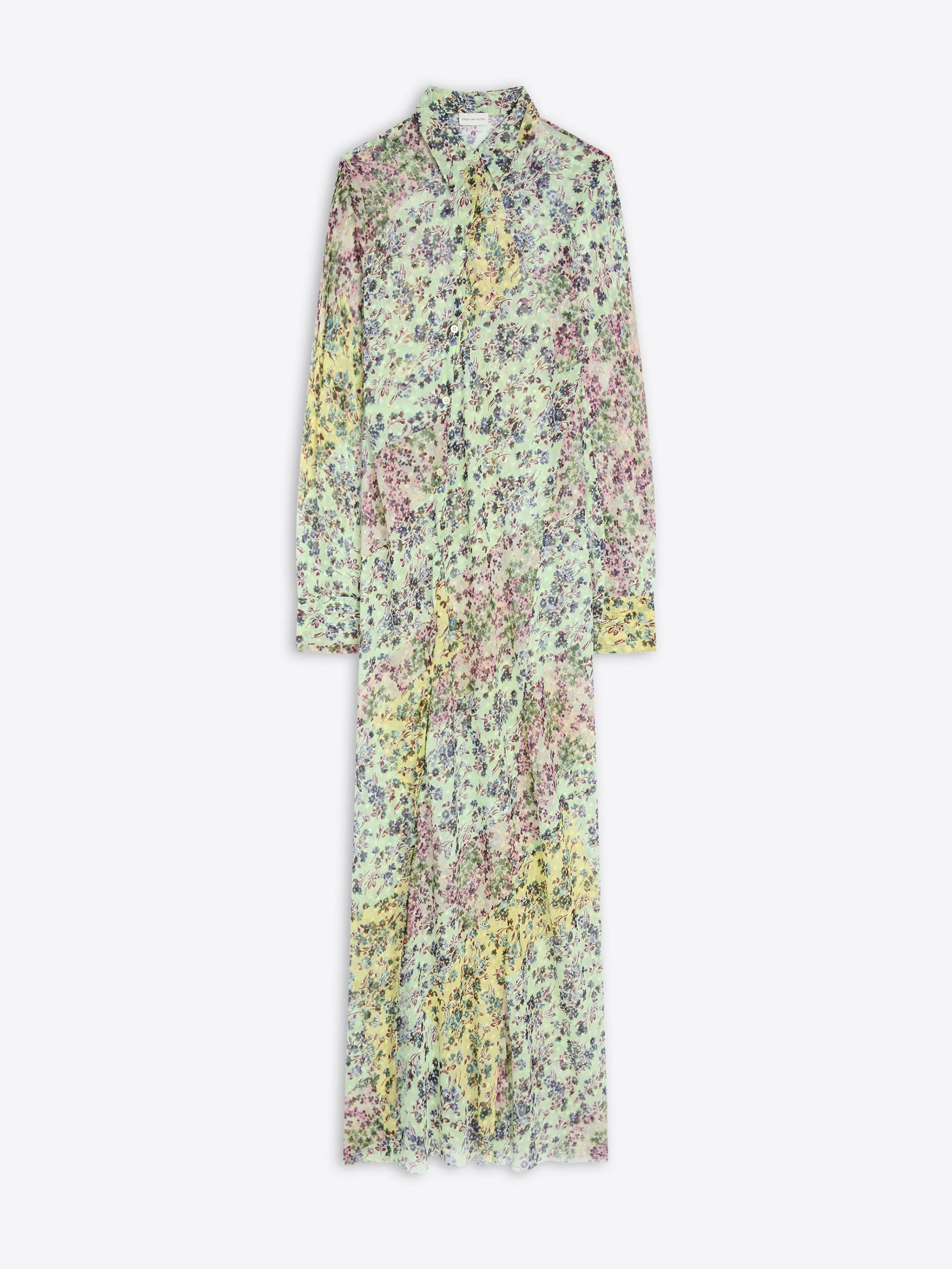LONG JACQUARD SHIRT DRESS - 1