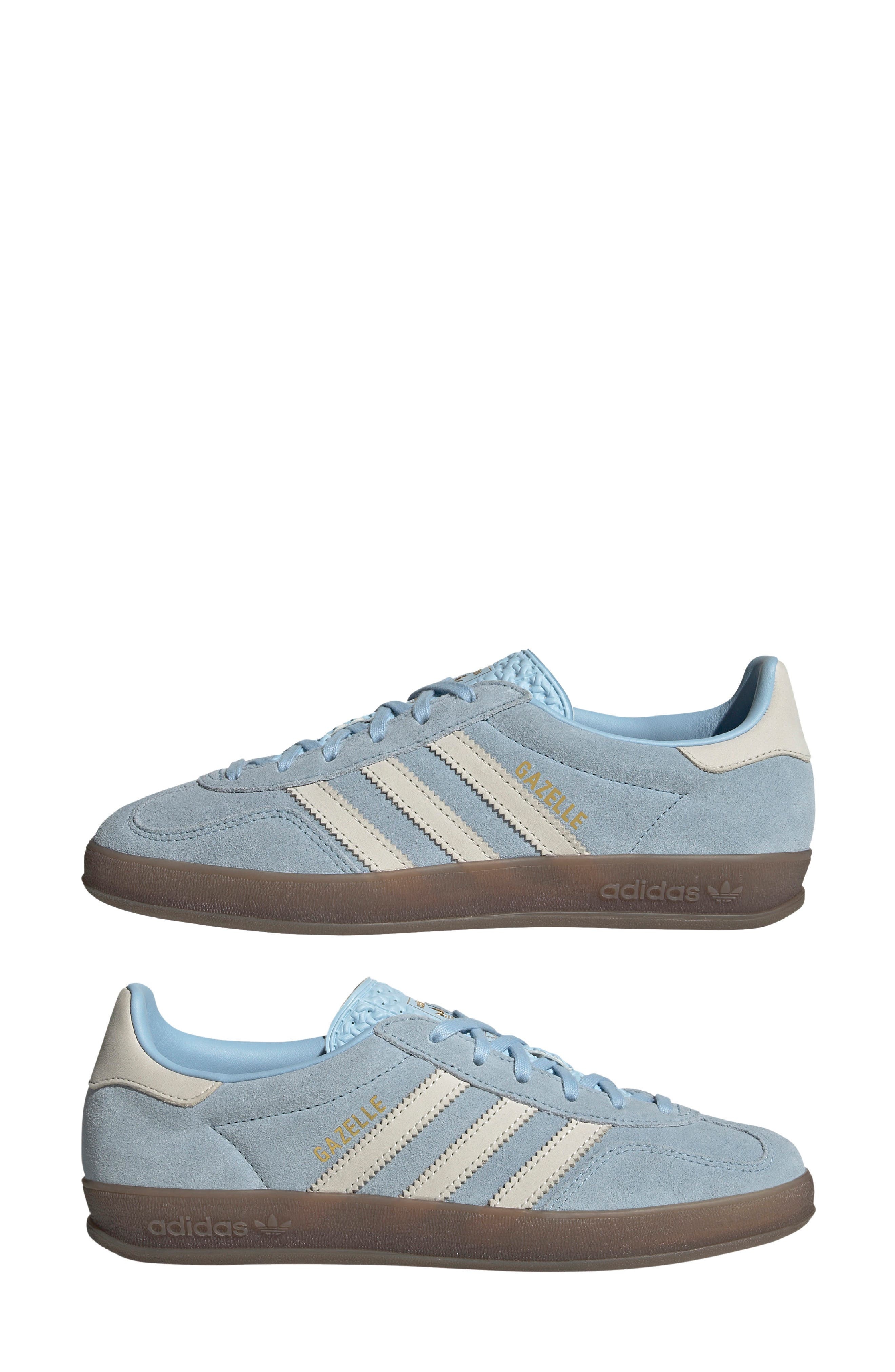 adidas Gazelle Indoor Sneaker in Clear Sky/Off White/Gum at Nordstrom - 7