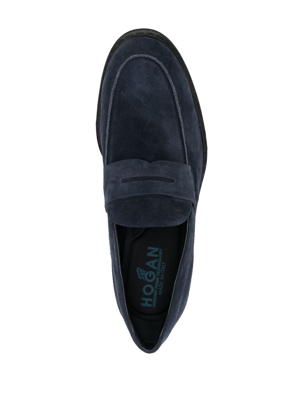 brushed-effect leather loafers - 4