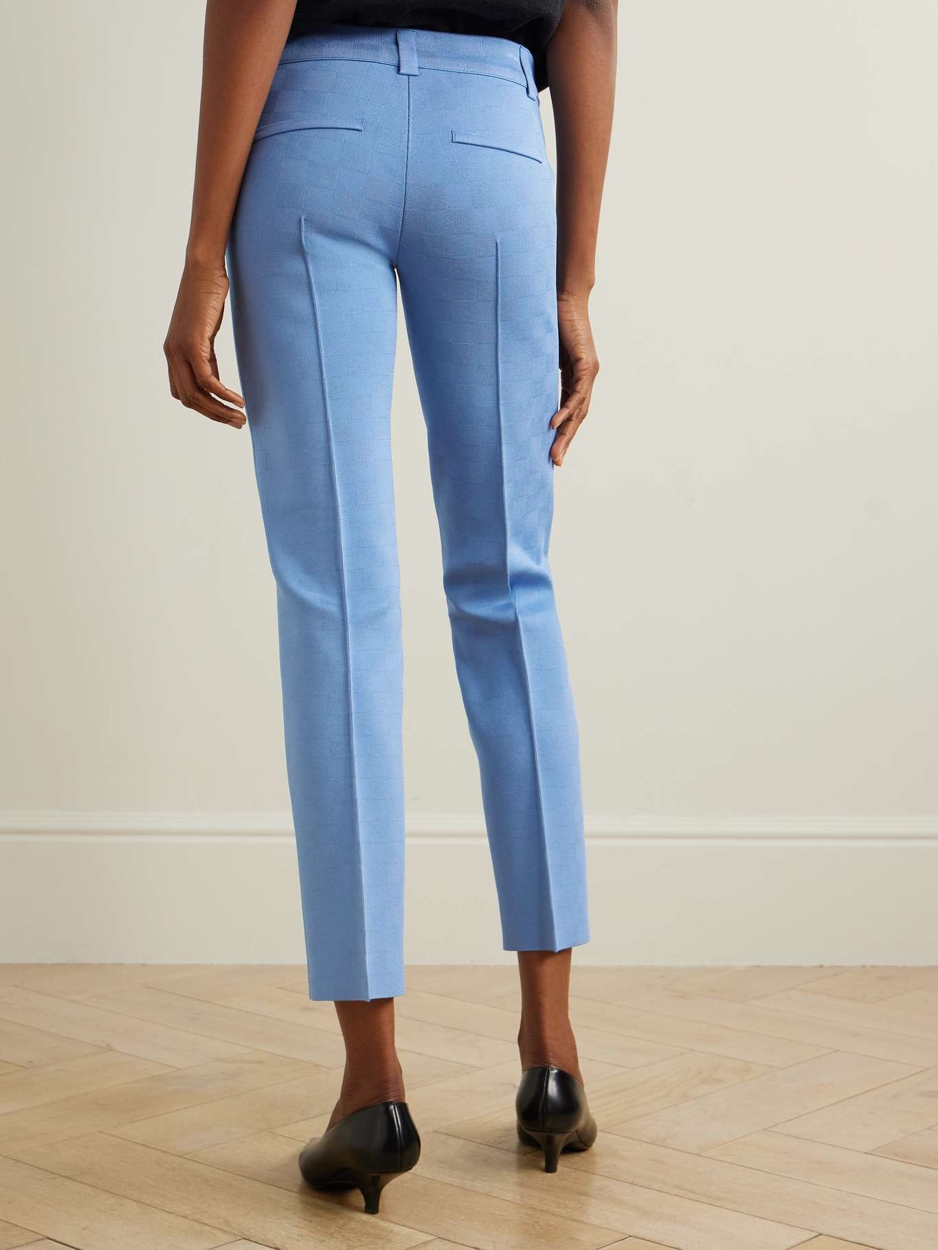 NSFW Jules checked jacquard-knit slim-leg pants - 3