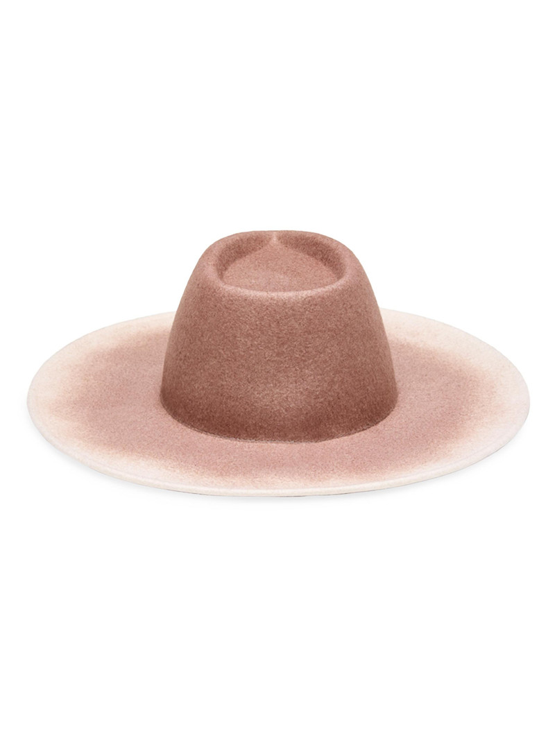Women's Harlowe Gradient Wool Felt Fedora - Fawn Ivory 5