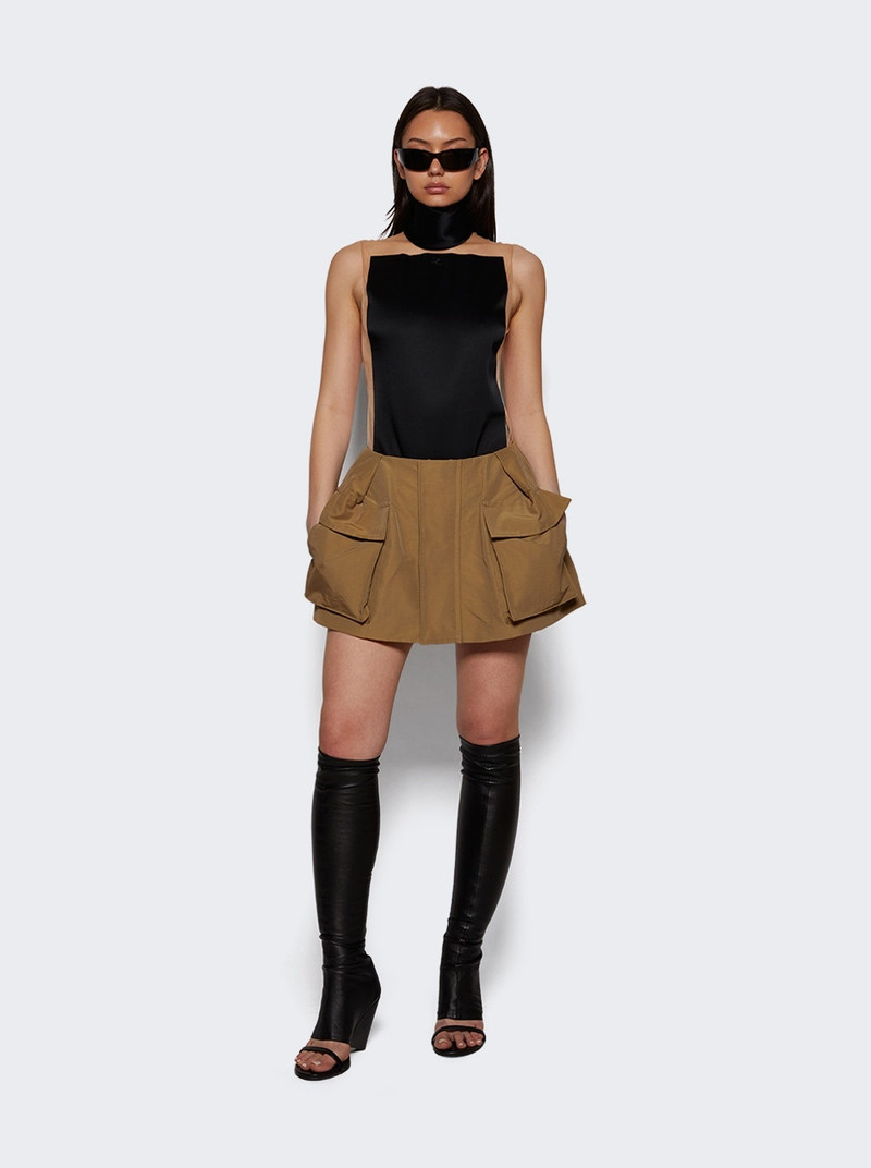 Illusion Mockneck Bodysuit Sand And Black 5