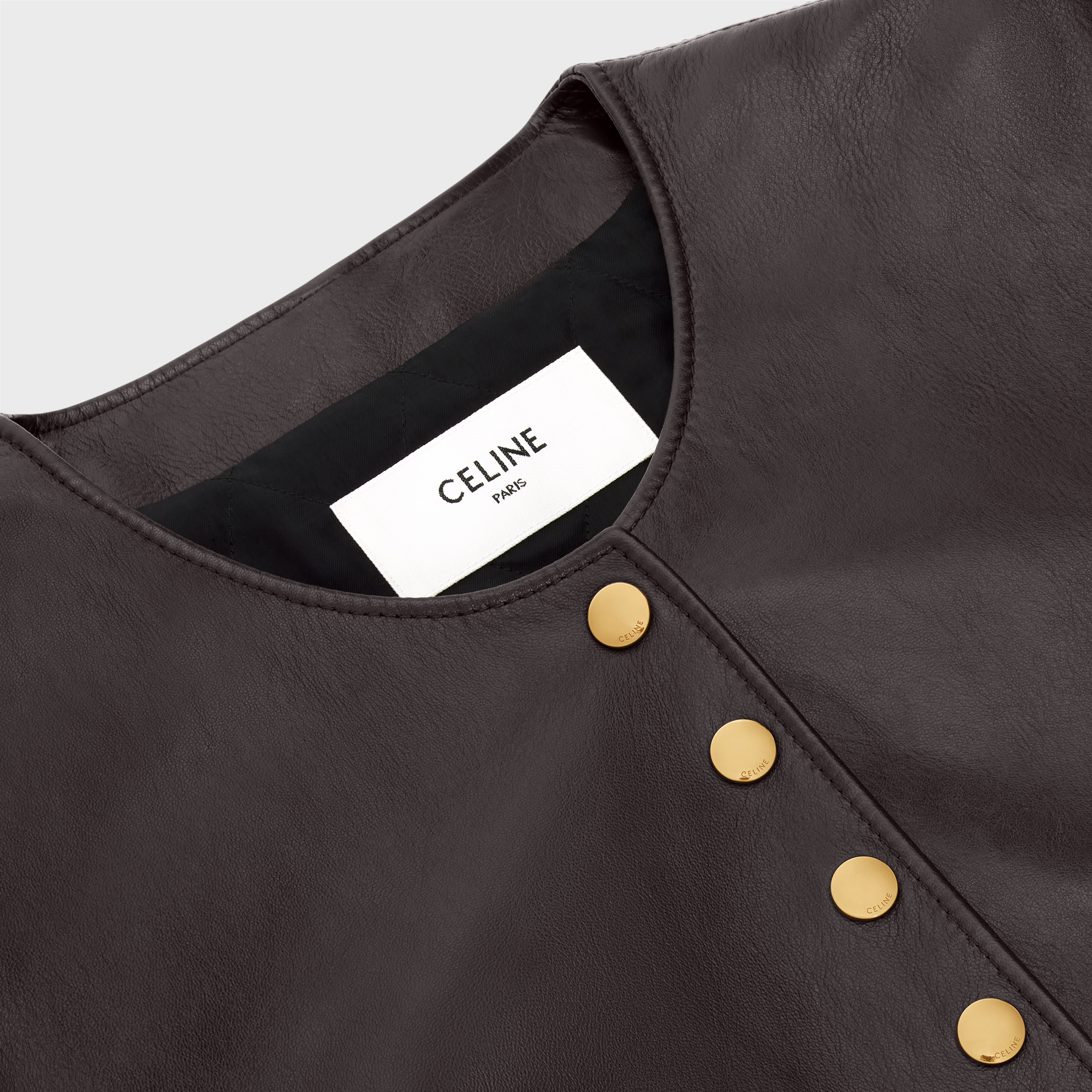 Pure collar jacket with snap buttons in soft lambskin - 3