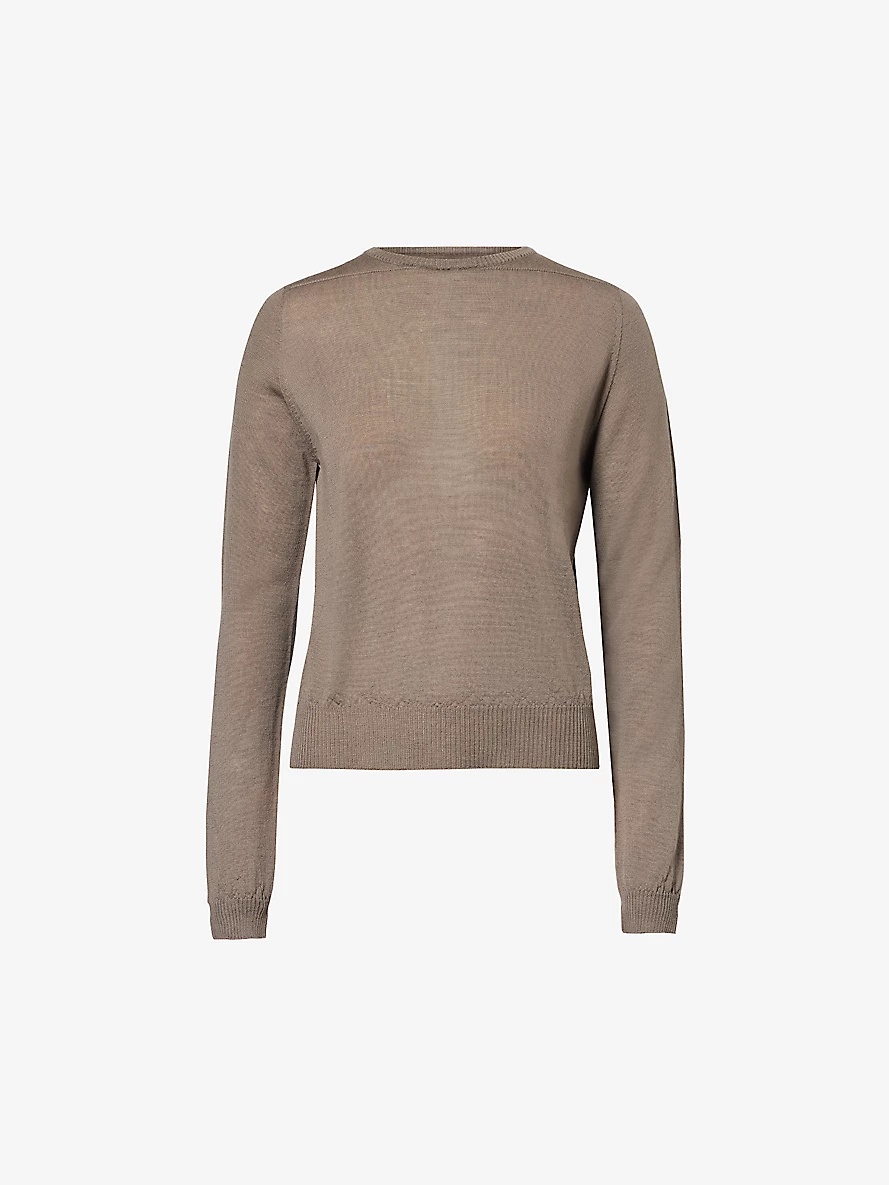 Round-neck relaxed-fit wool jumper - 1