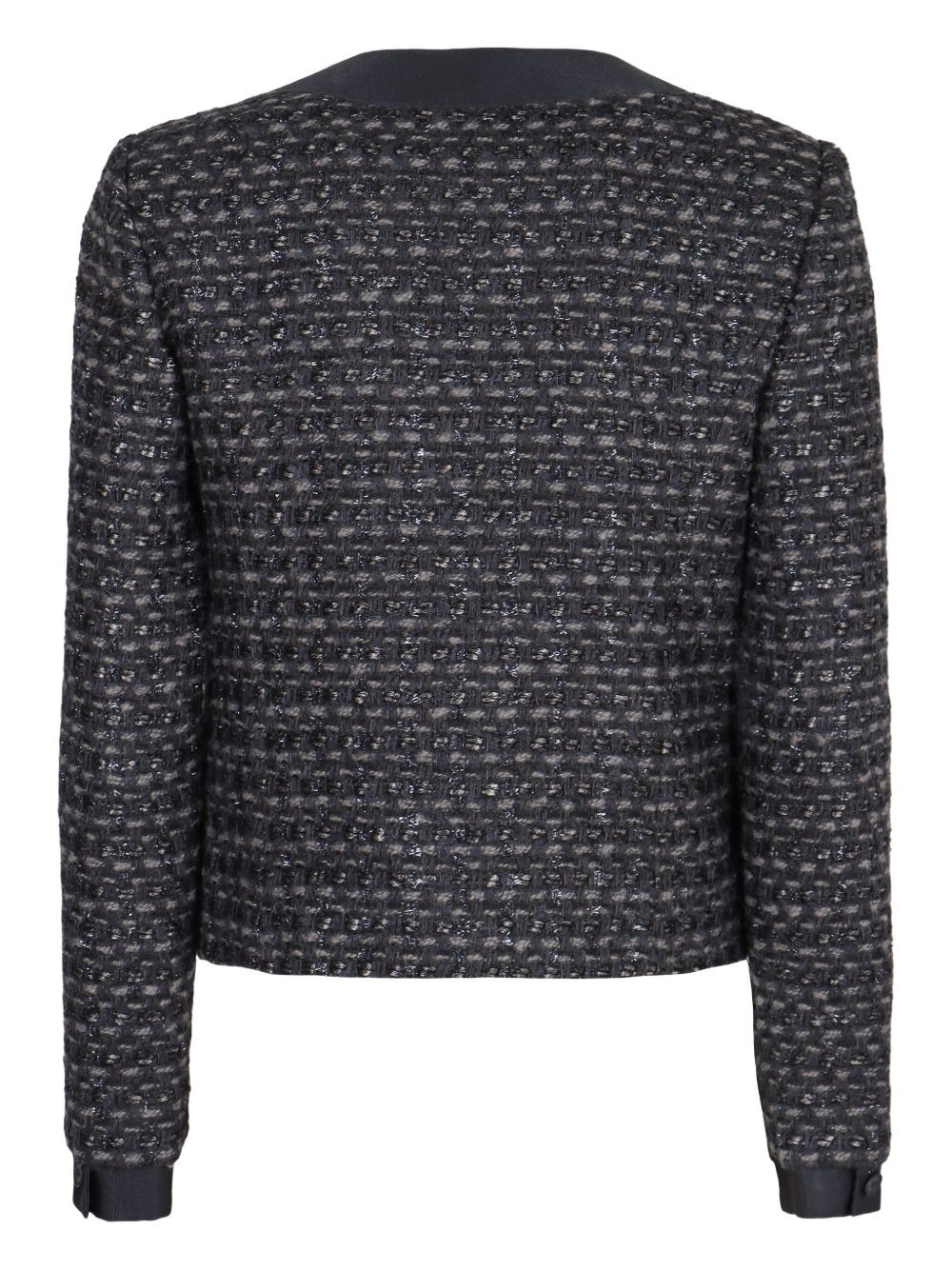 cuffed tweed jacket - 2