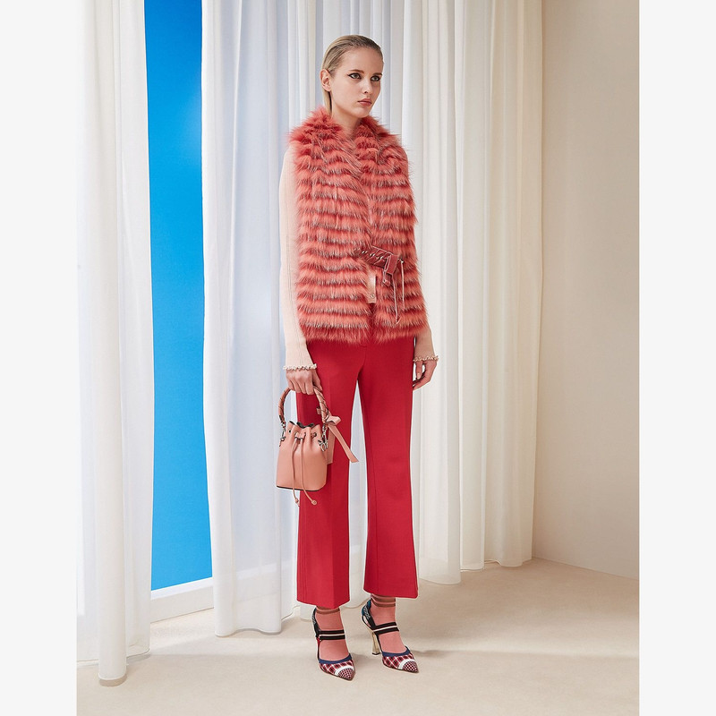 Pink fox fur collar 2